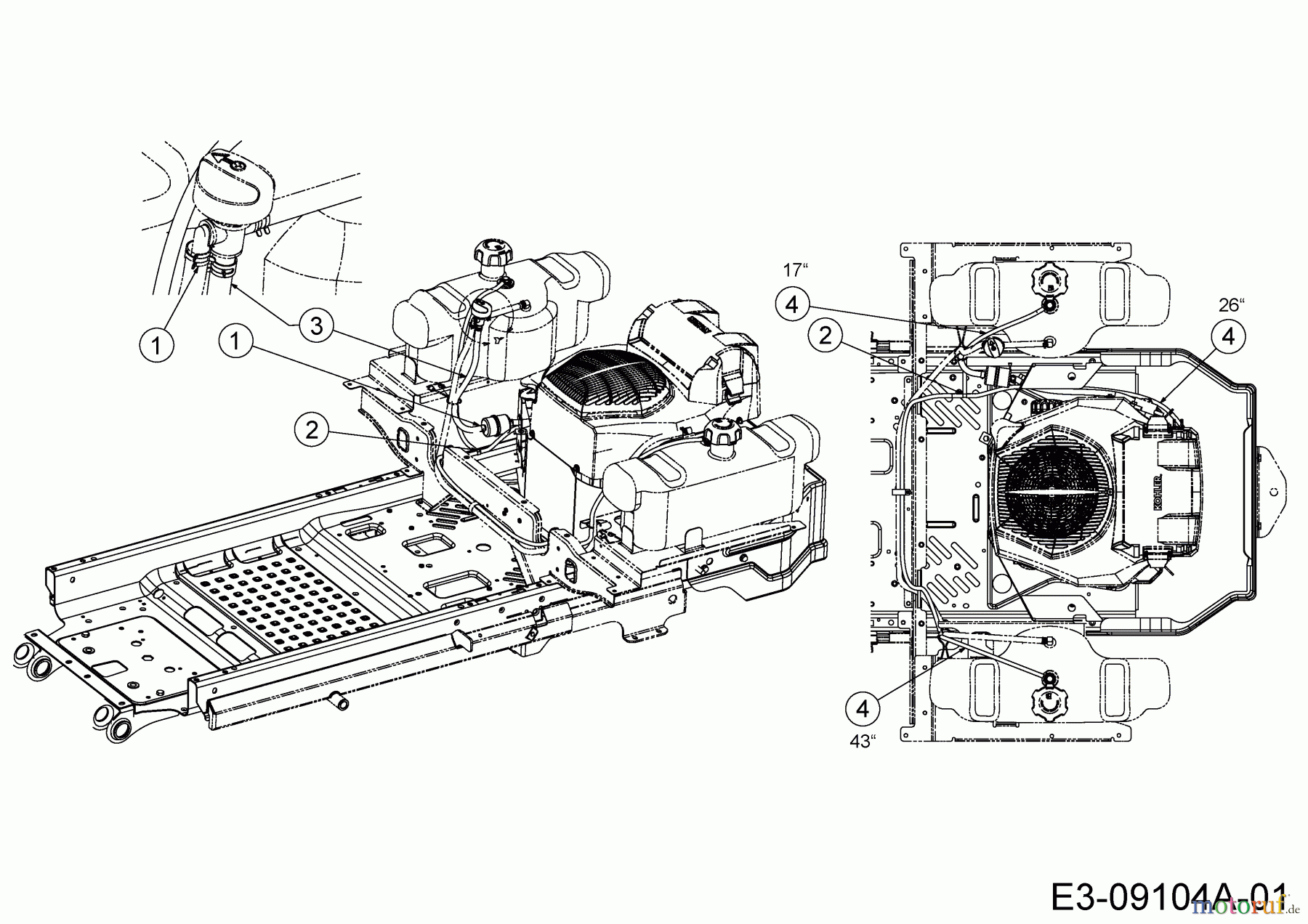 Cub Cadet Zero Turn ProZ 100-48 53AWEFJF330 (2016) Kraftstoffleitungen