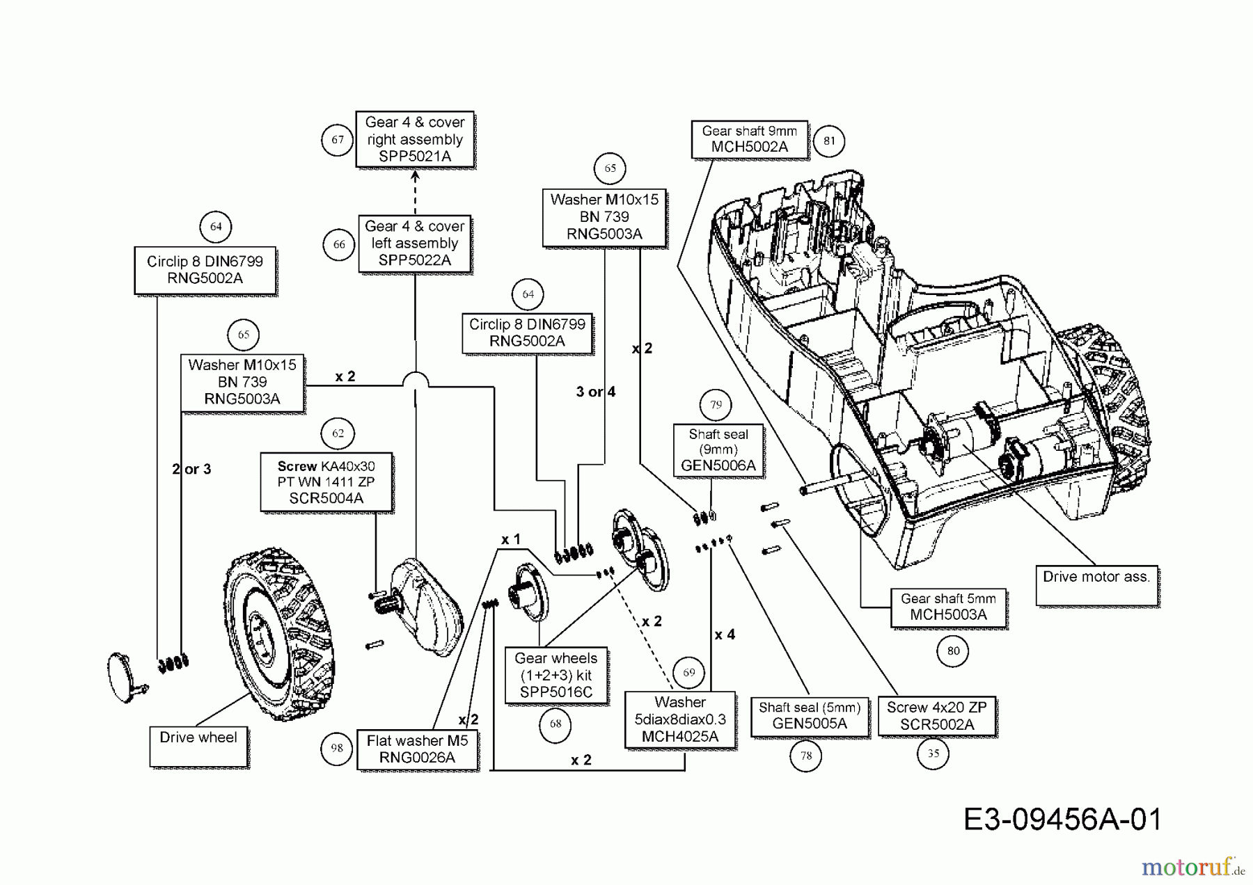Wolf-Garten Mähroboter Robo Scooter 500 18AO05LA650 (2013) Fahrantrieb