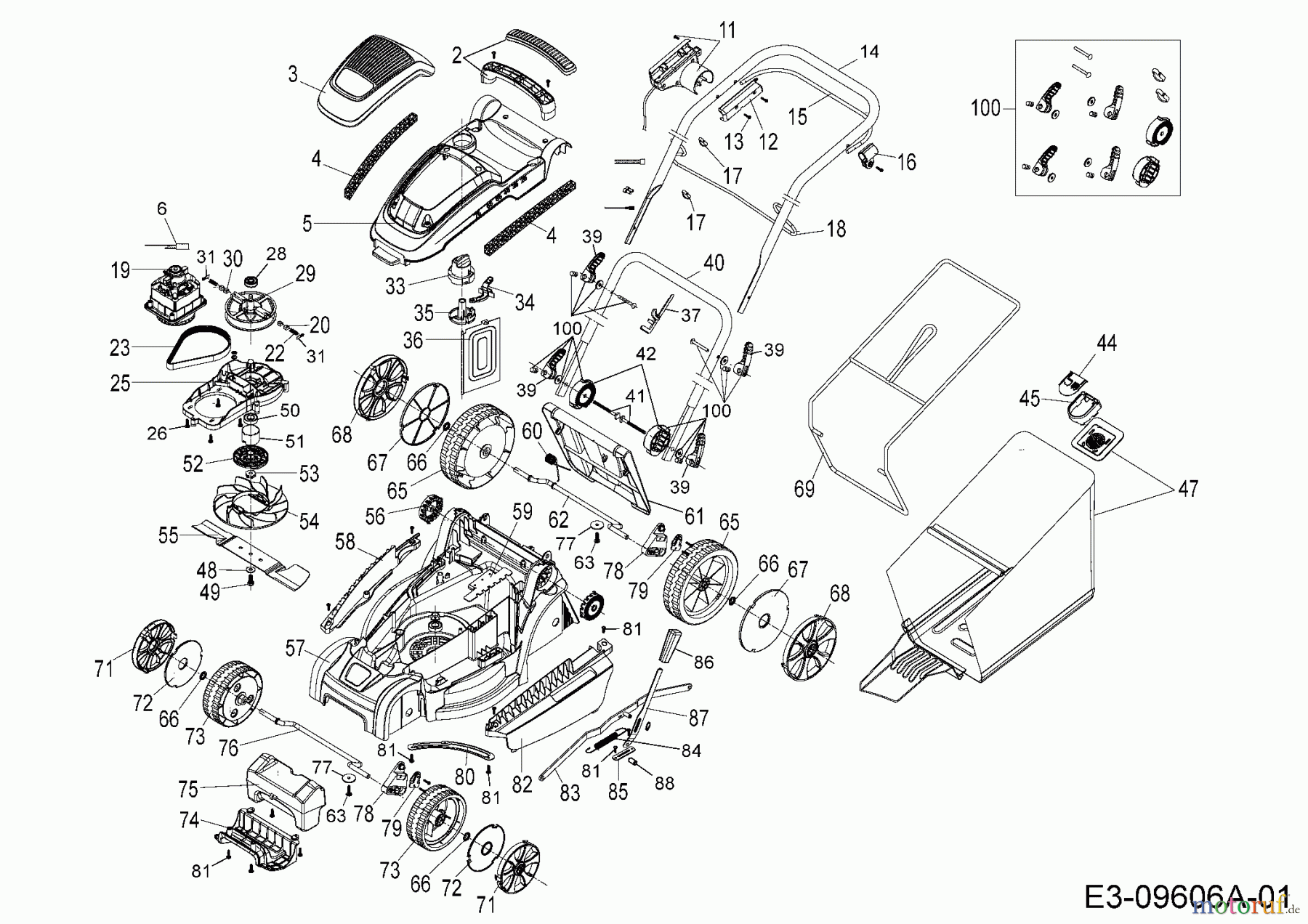  Wolf-Garten Elektromäher A 340 E 18AKEJS2C50  (2017) Grundgerät