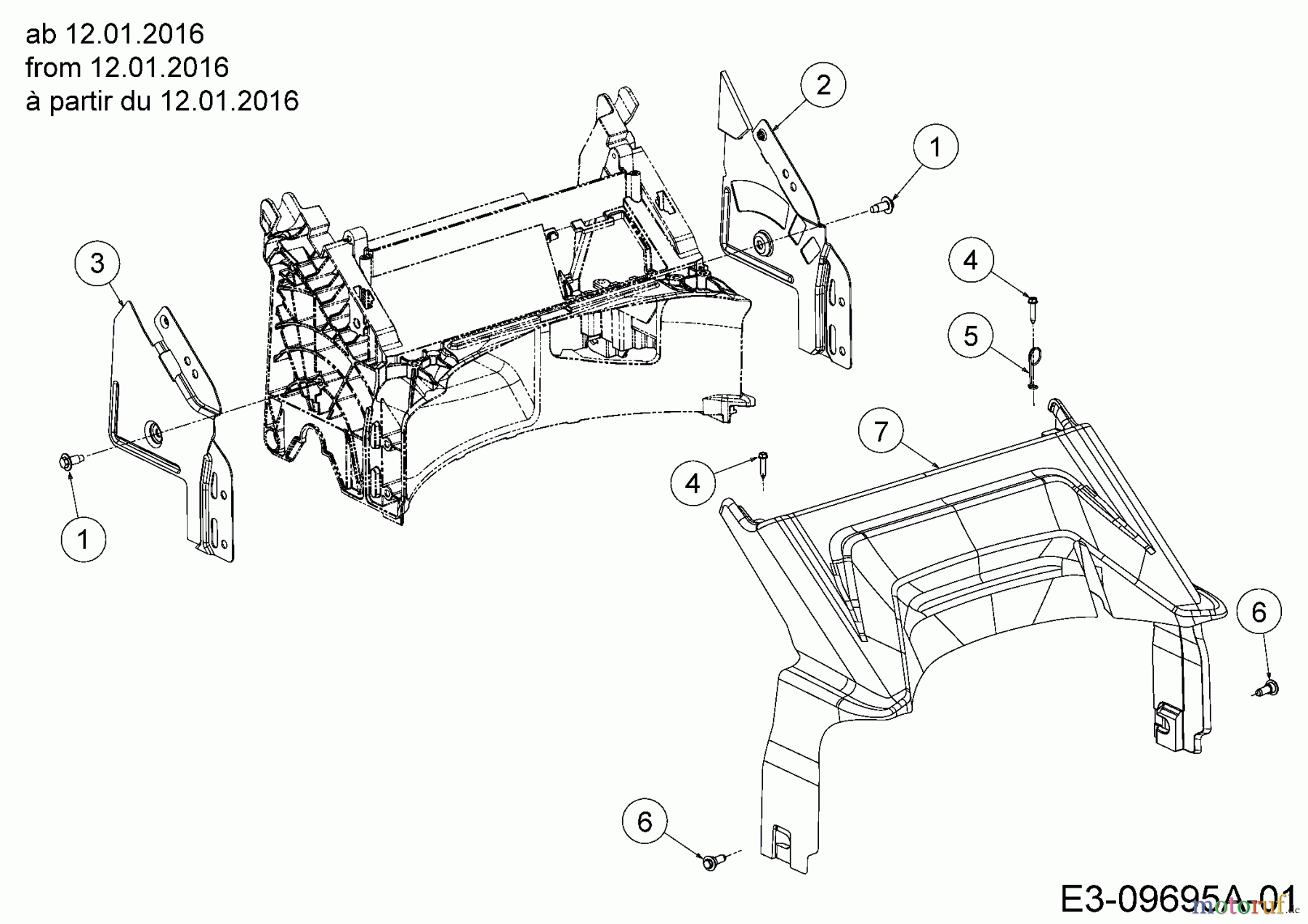  Wolf-Garten Motormäher mit Antrieb ST 4600 AHWES 12AETRS7650  (2016) Abdeckung hinten ab 12.01.2016