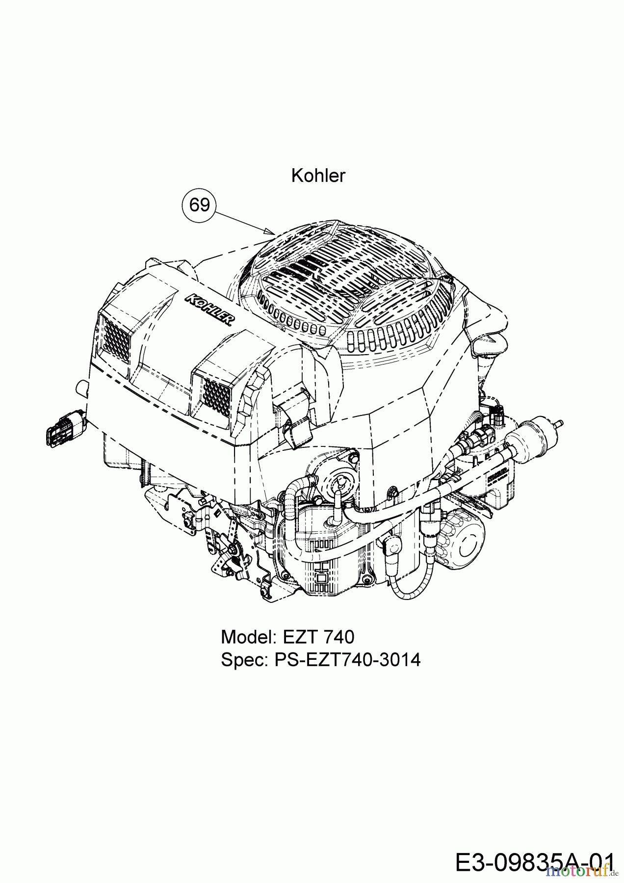  Cub Cadet Zero Turn ProZ 100-48 53AWEFJF330  (2016) Motor Kohler