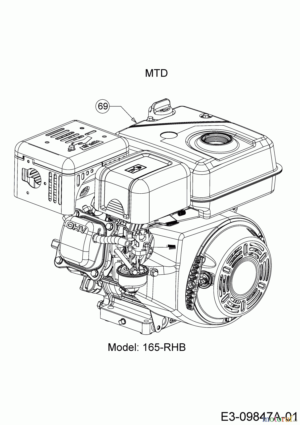  MTD Motorhacken T/380 M 21D-38MT678  (2018) Motor MTD