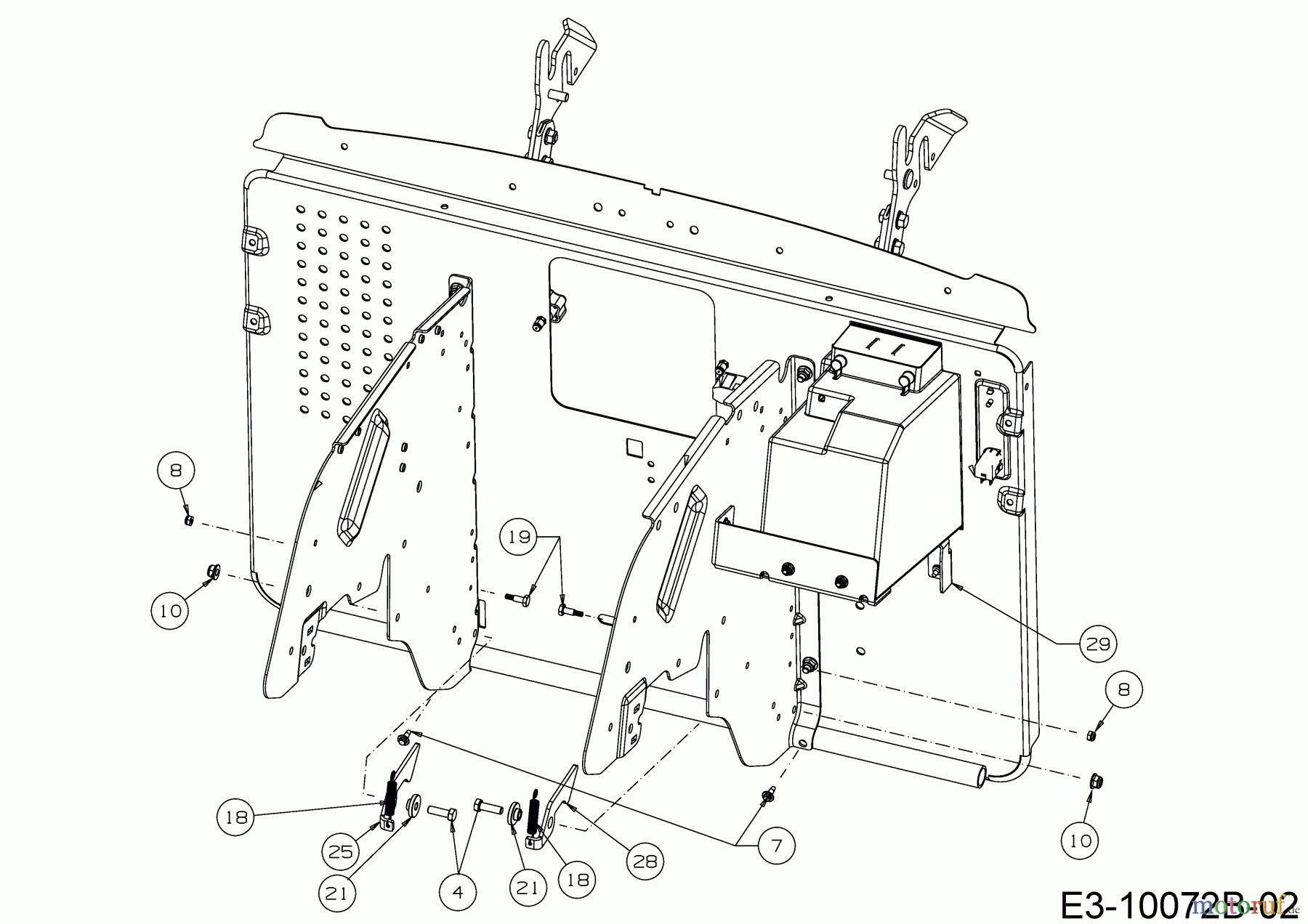  Black Edition Rasentraktoren 275-106 TWIN H 13AAA1KR615  (2018) Anschlag Batterieabdeckung, Sperrklinken Grasfangsack