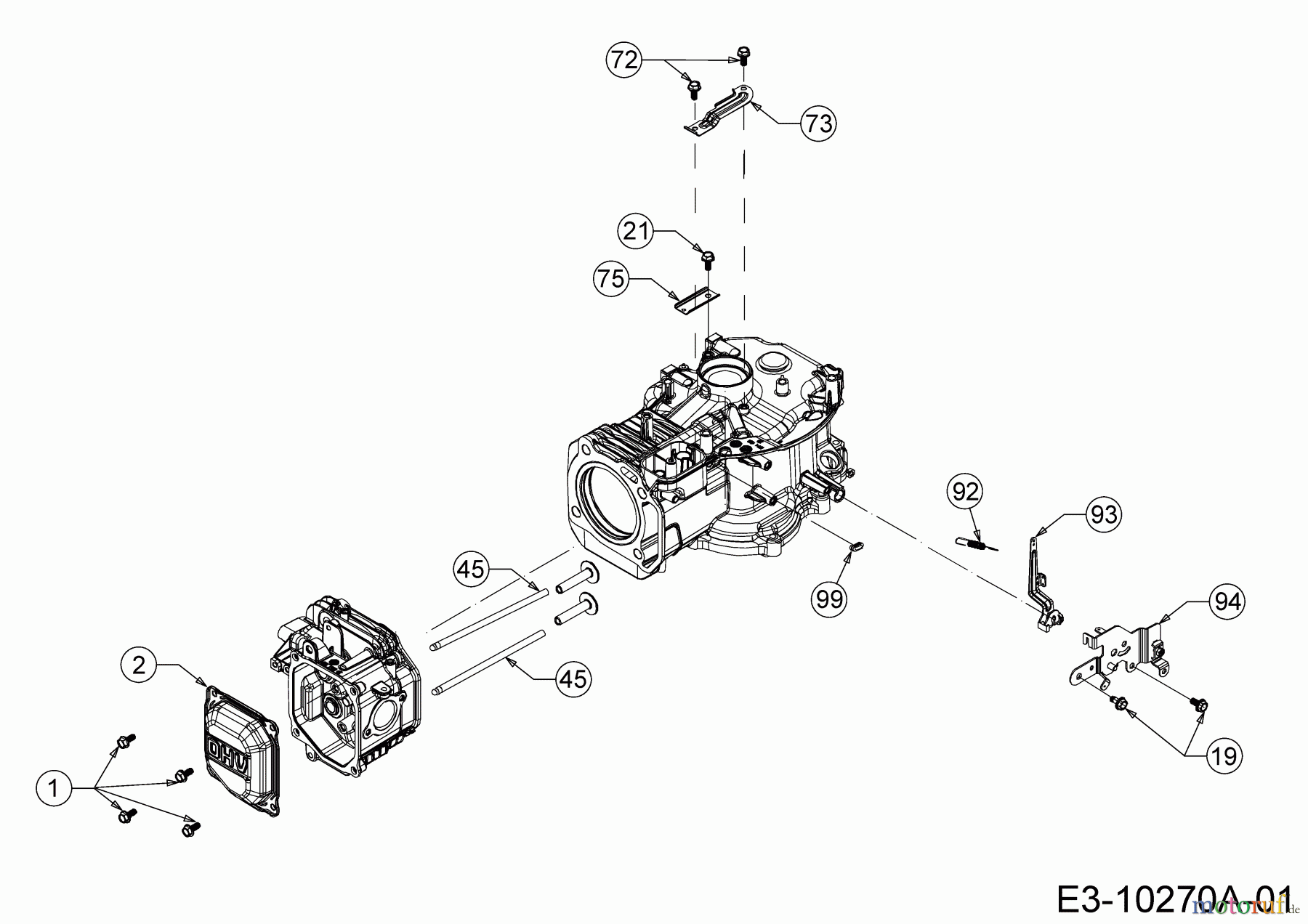  MTD-Motoren Vertikal 7T84JU 752Z7T84JU  (2017) Reglerhebel, Ventildeckel