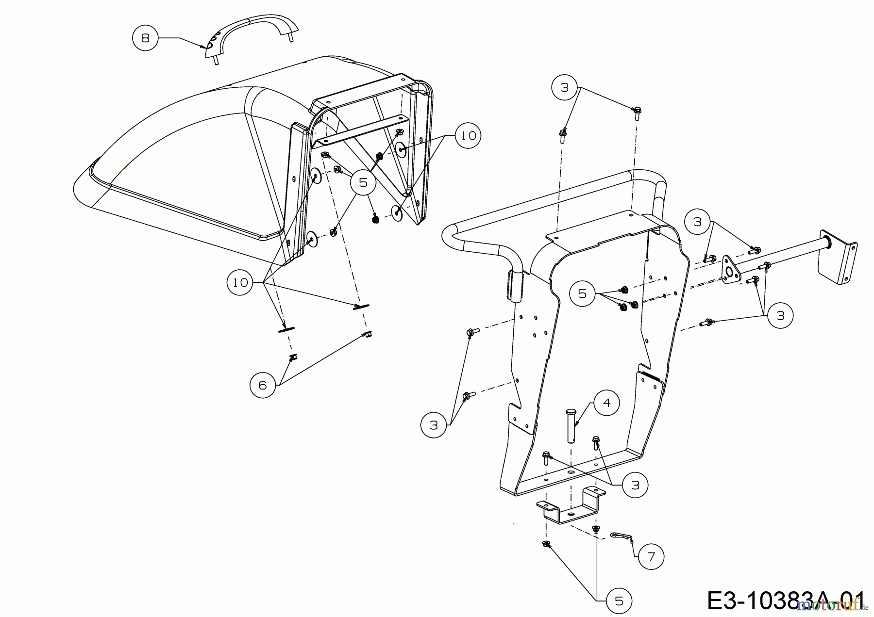  MTD Zubehör Zubehör Garten- und Rasentraktoren Deflektor für A Serie (NX-15) mit Mähwerk B (37