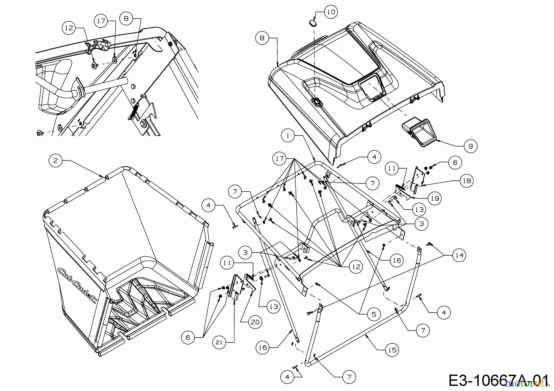  Cub Cadet Rasentraktoren XT2 PR106IE 13BZA1CR603  (2018) Grasfangeinrichtung