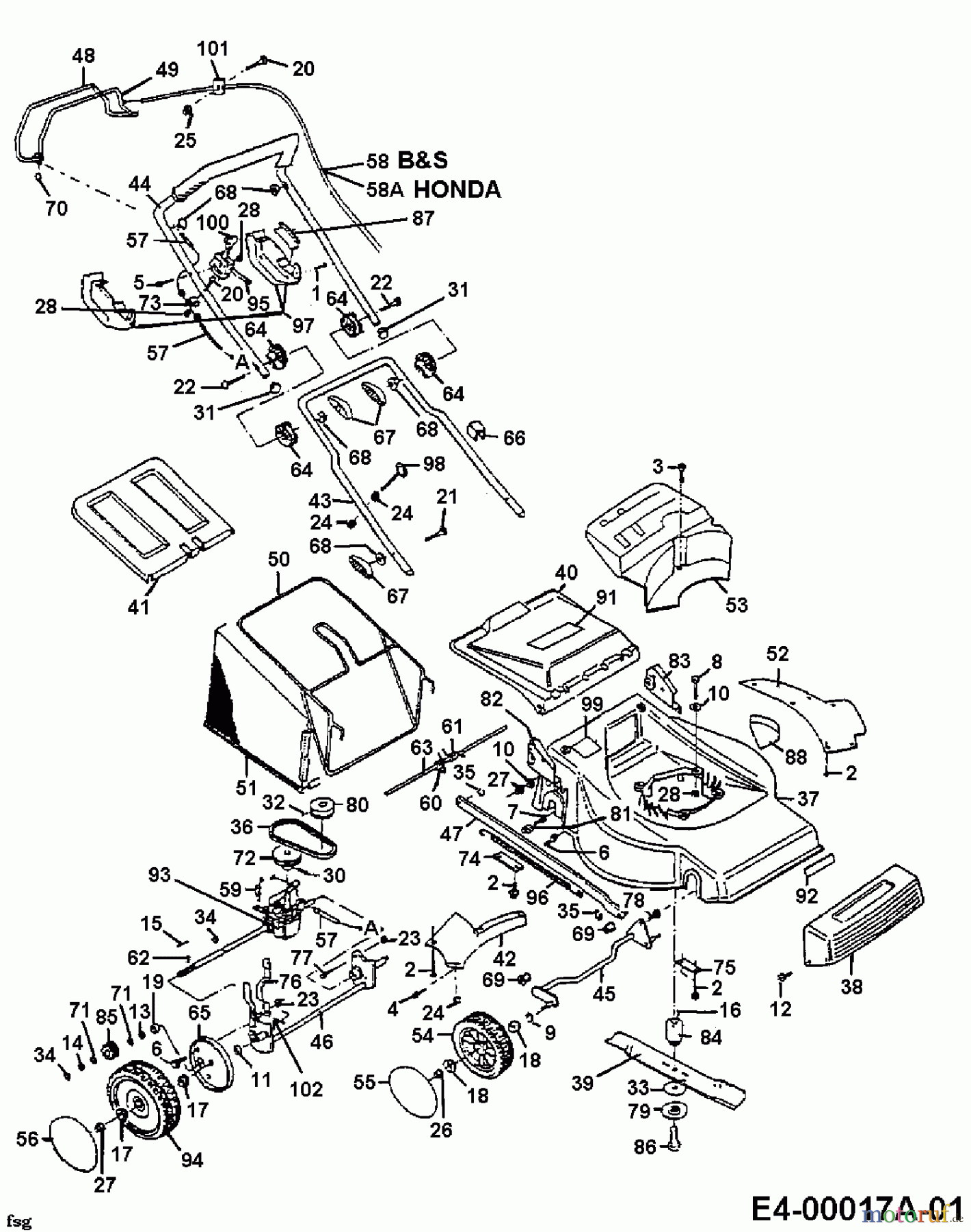  Yard-Man Motormäher mit Antrieb YM 6021 AE 12AEQ18S643  (1999) Grundgerät