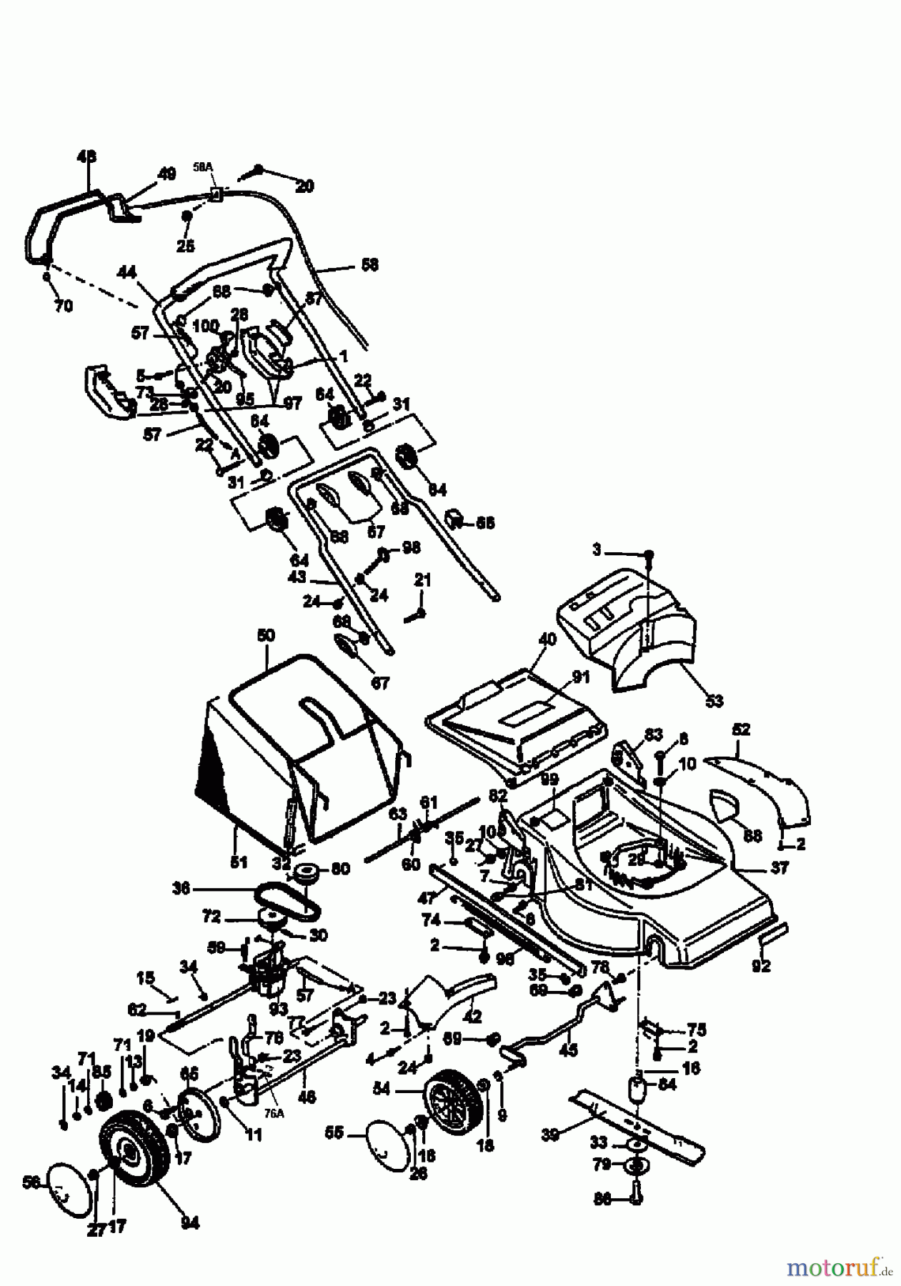  MTD Motormäher mit Antrieb GEA 53 S 3 GX56SBVV678  (1998) Grundgerät