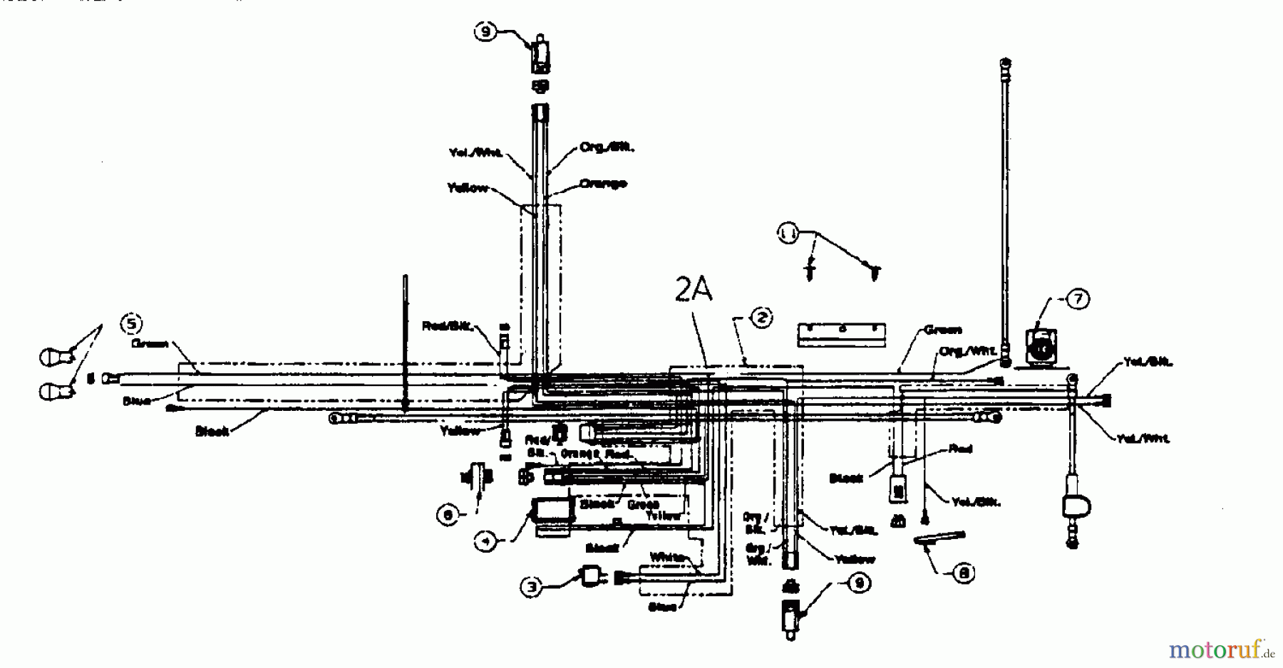  MTD Rasentraktoren B 155 13AP678G678  (2001) Schaltplan für O.H.V.