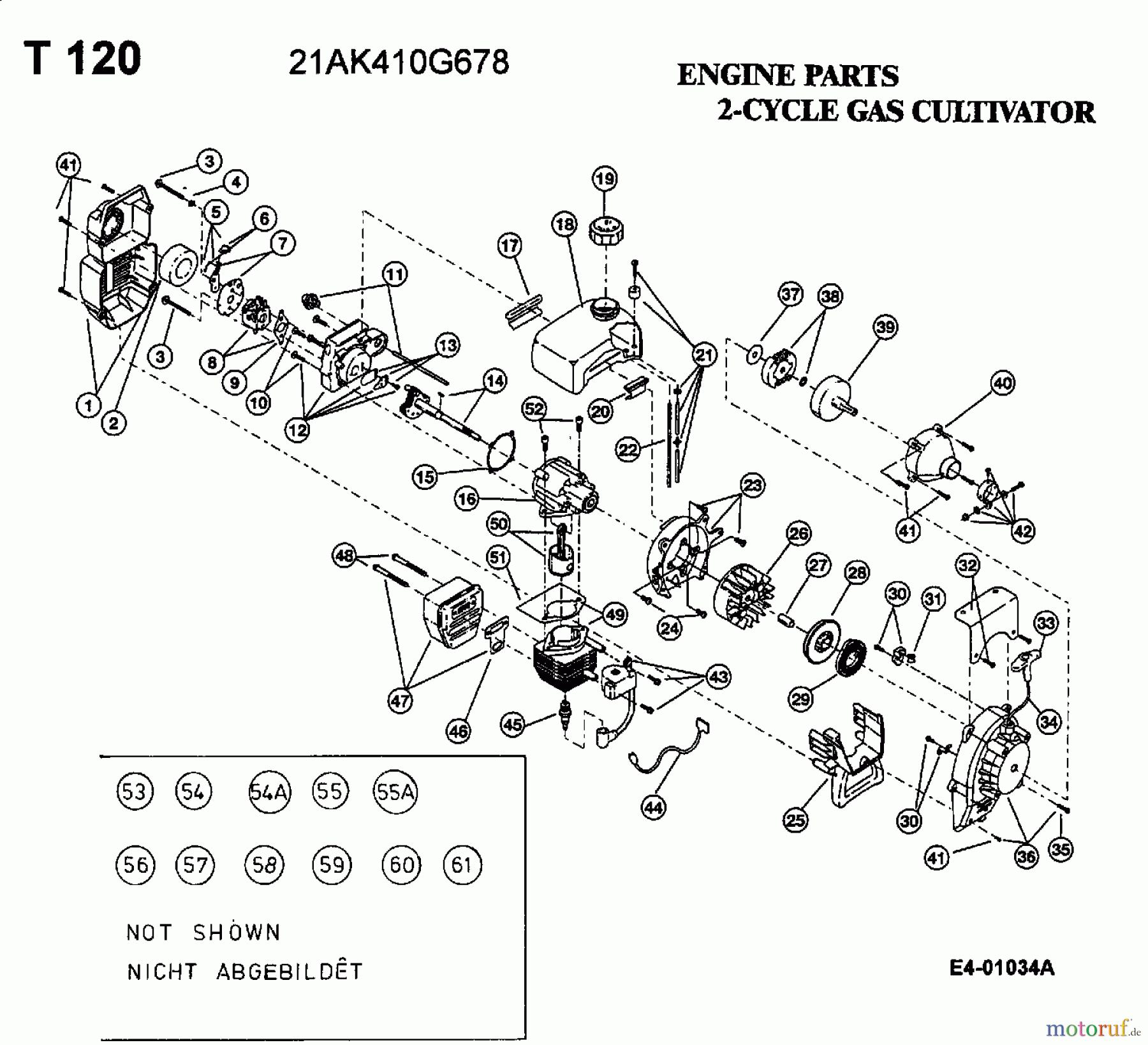  MTD ältere Modelle Motorhacken T 120 21AK410G678  (2002) Motor