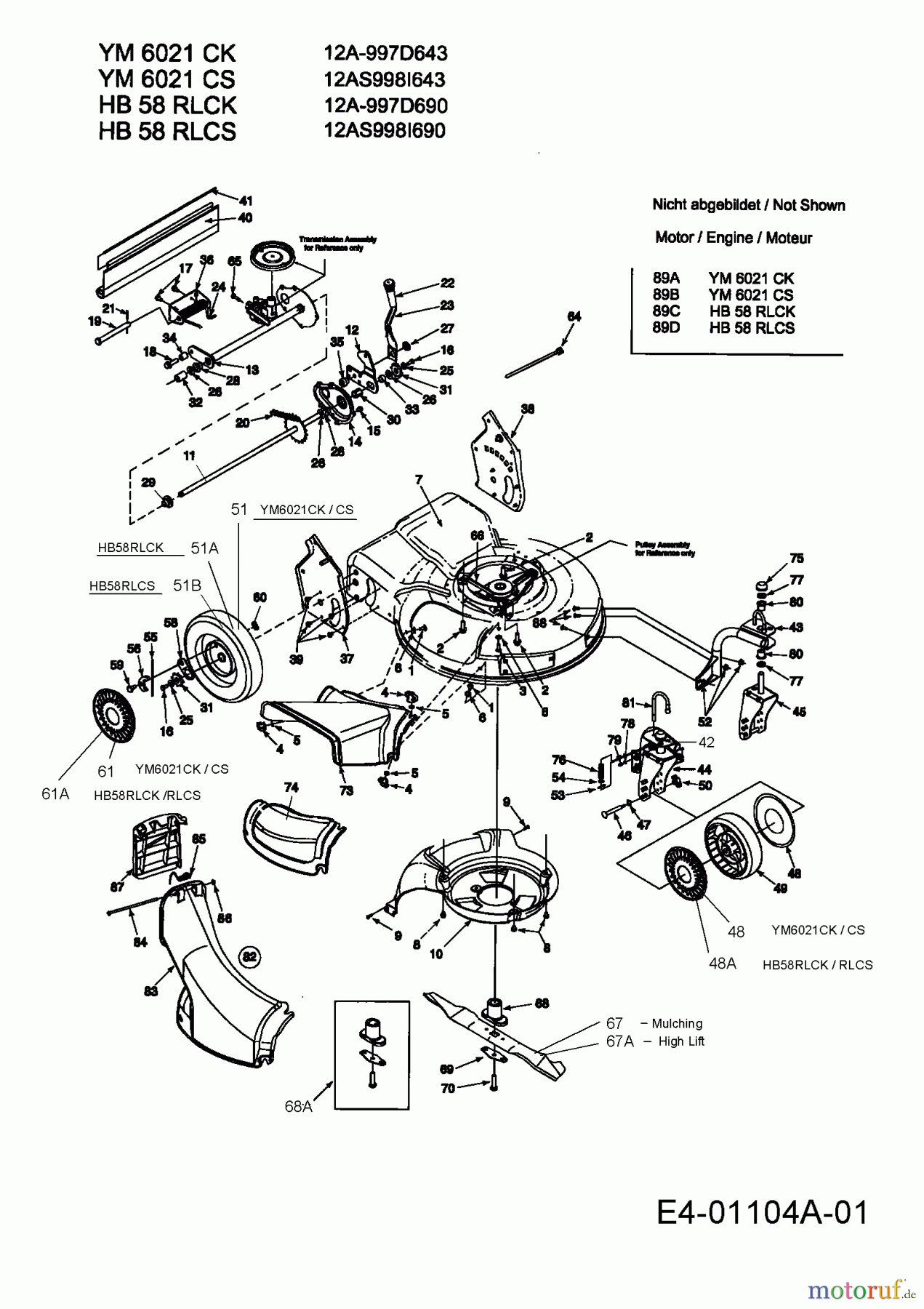  Gutbrod Motormäher mit Antrieb HB 58 RLCS 12AS998I690  (2004) Grundgerät