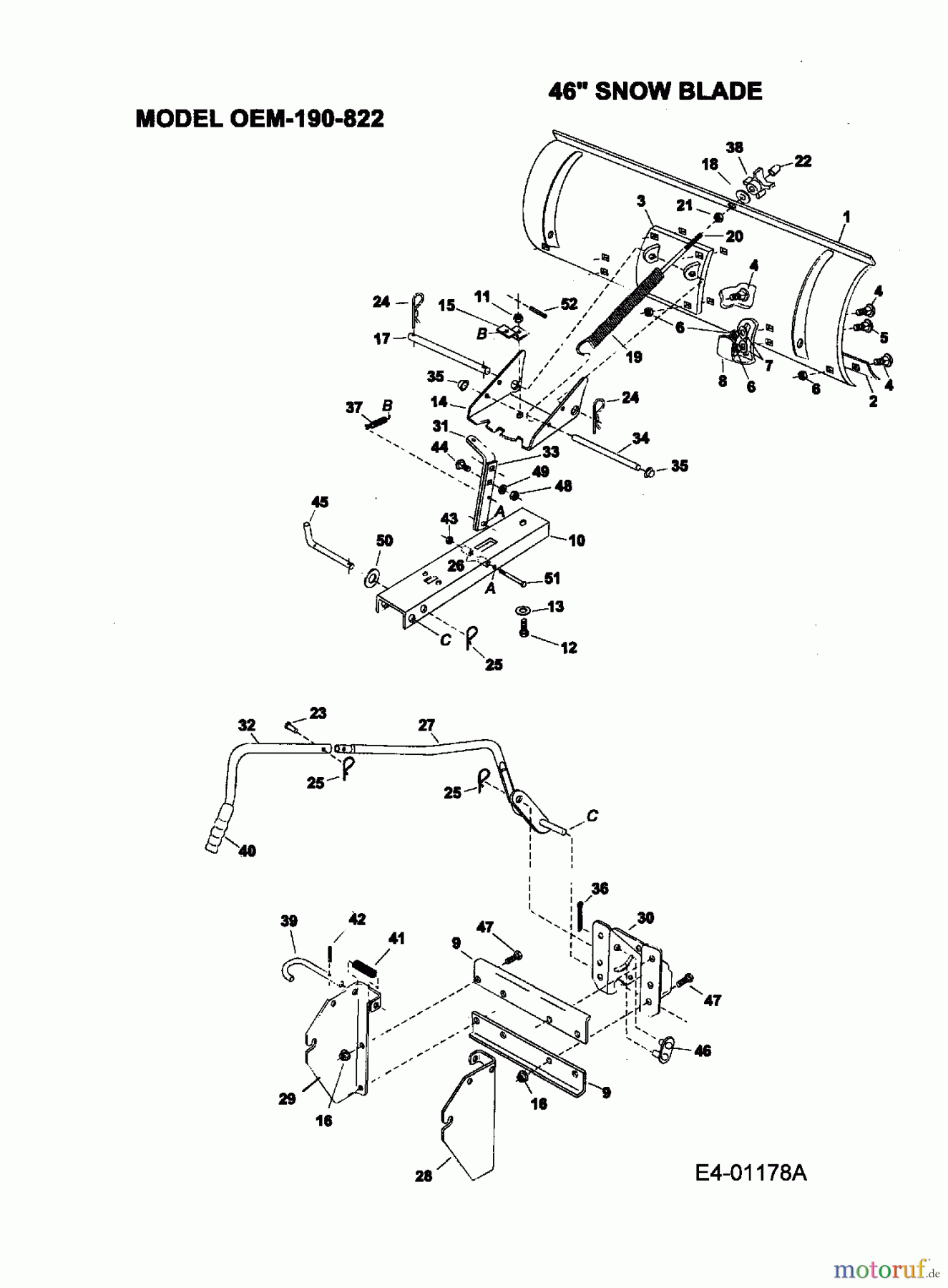  MTD Zubehör Zubehör Garten- und Rasentraktoren Räumschild für GT Modelle OEM-190-822  (2002) Grundgerät