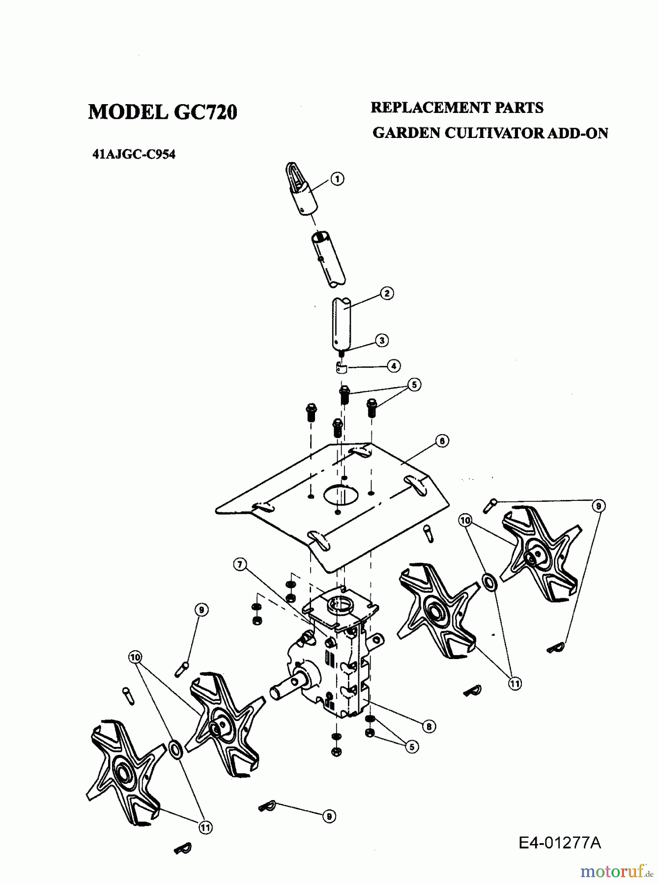 MTD Zubehör Zubehör Motorsensen, Trimmer Kultivator GC 720 41AJGC-C954 (2011) Grundgerät