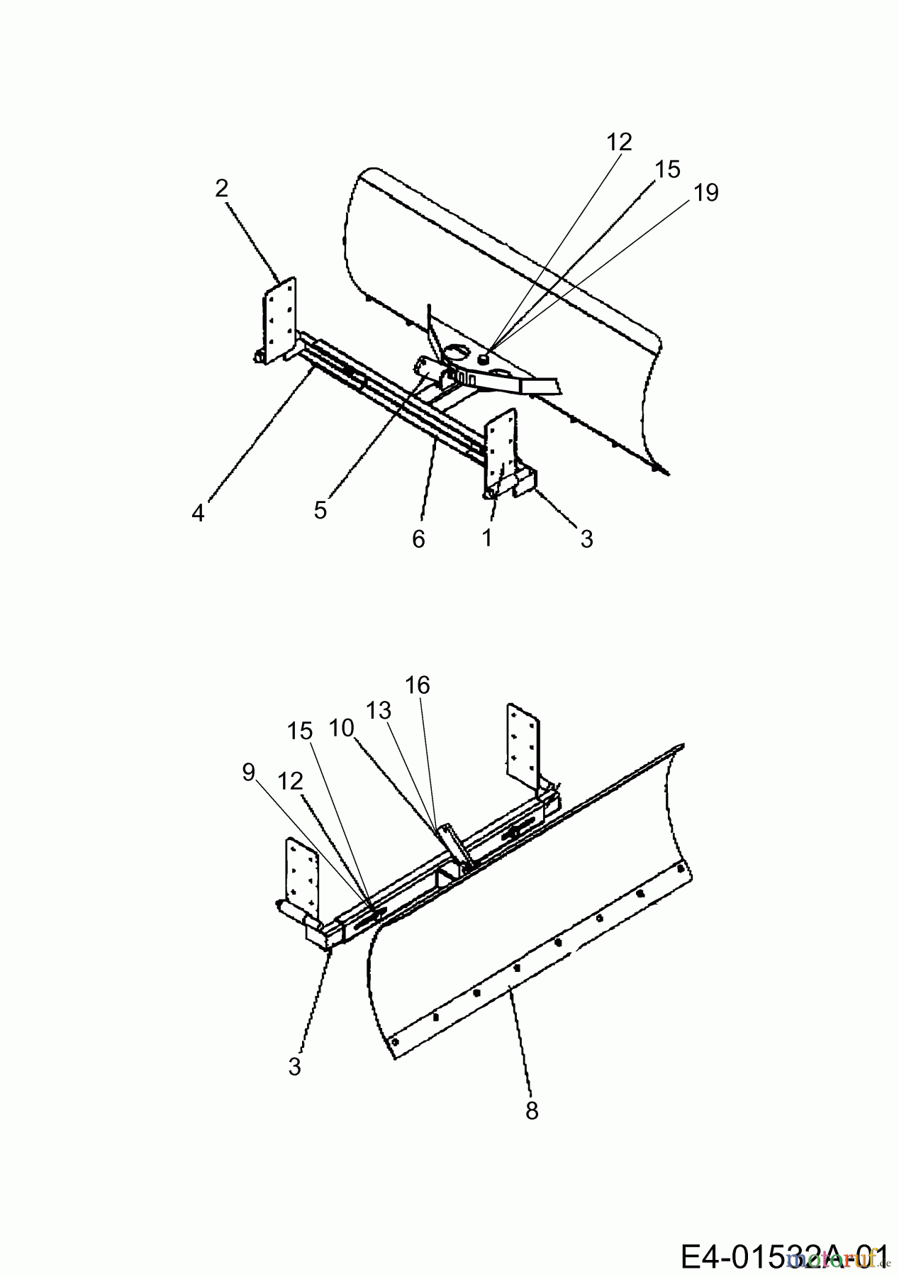  MTD Zubehör Zubehör Schneefräse Räumschild 004 - 100 cm für 2 und 3 stufige Schneefräsen 396-004-678  (2010) Grundgerät