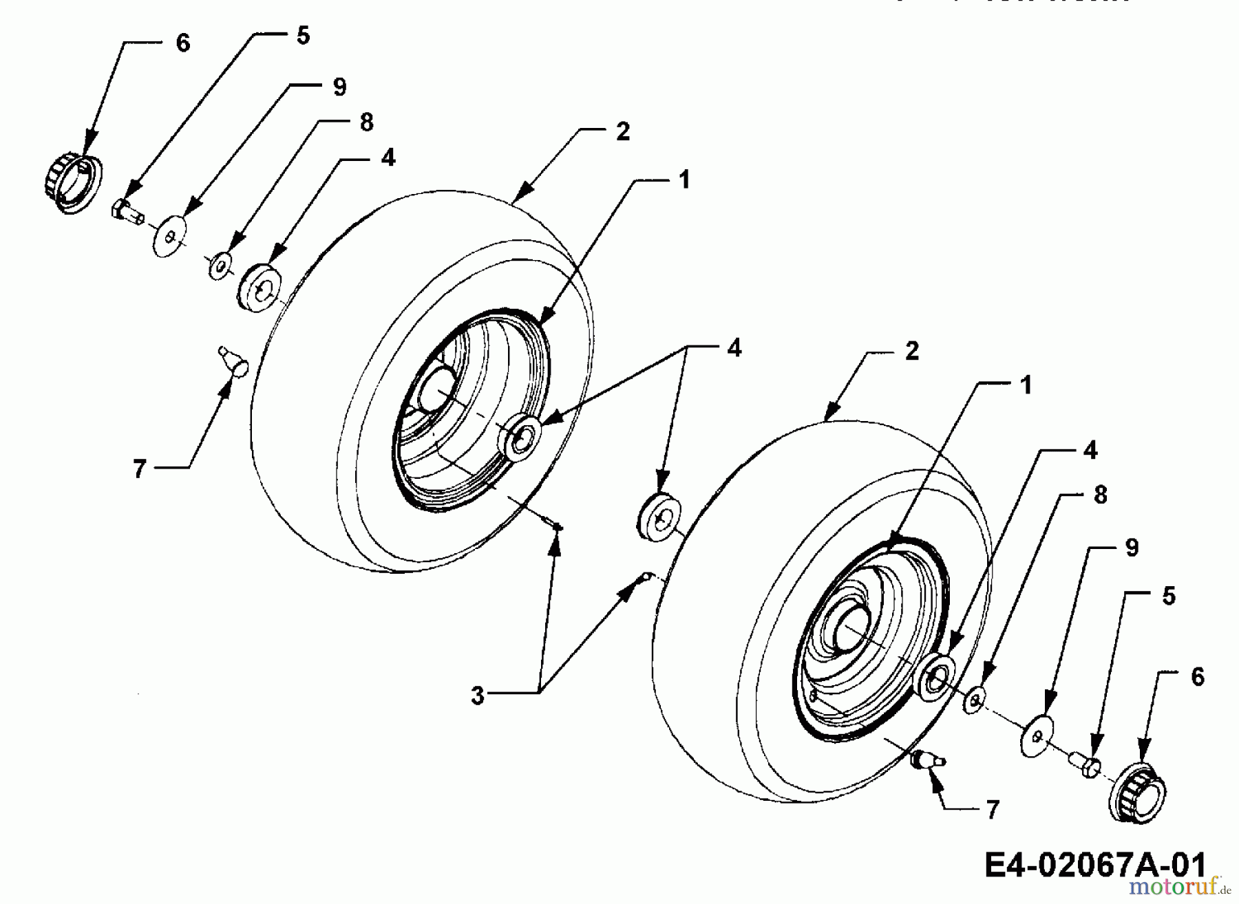  Cub Cadet Gartentraktoren HDS 3185 14A-665-100  (1998) Räder vorne 16x7.5