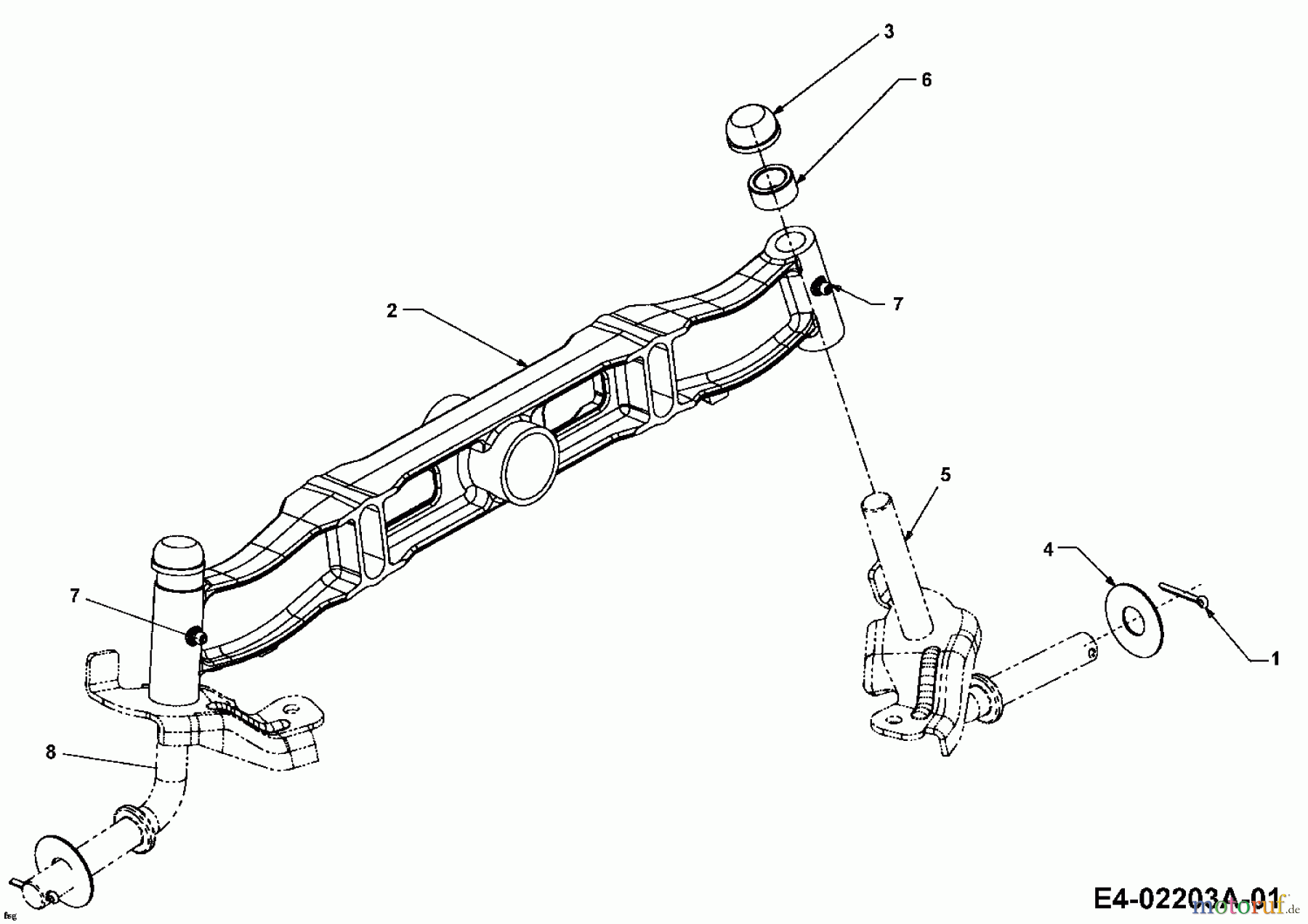 Cub Cadet Gartentraktoren GT 1223 14AP13CP603 (2006) Vorderachse