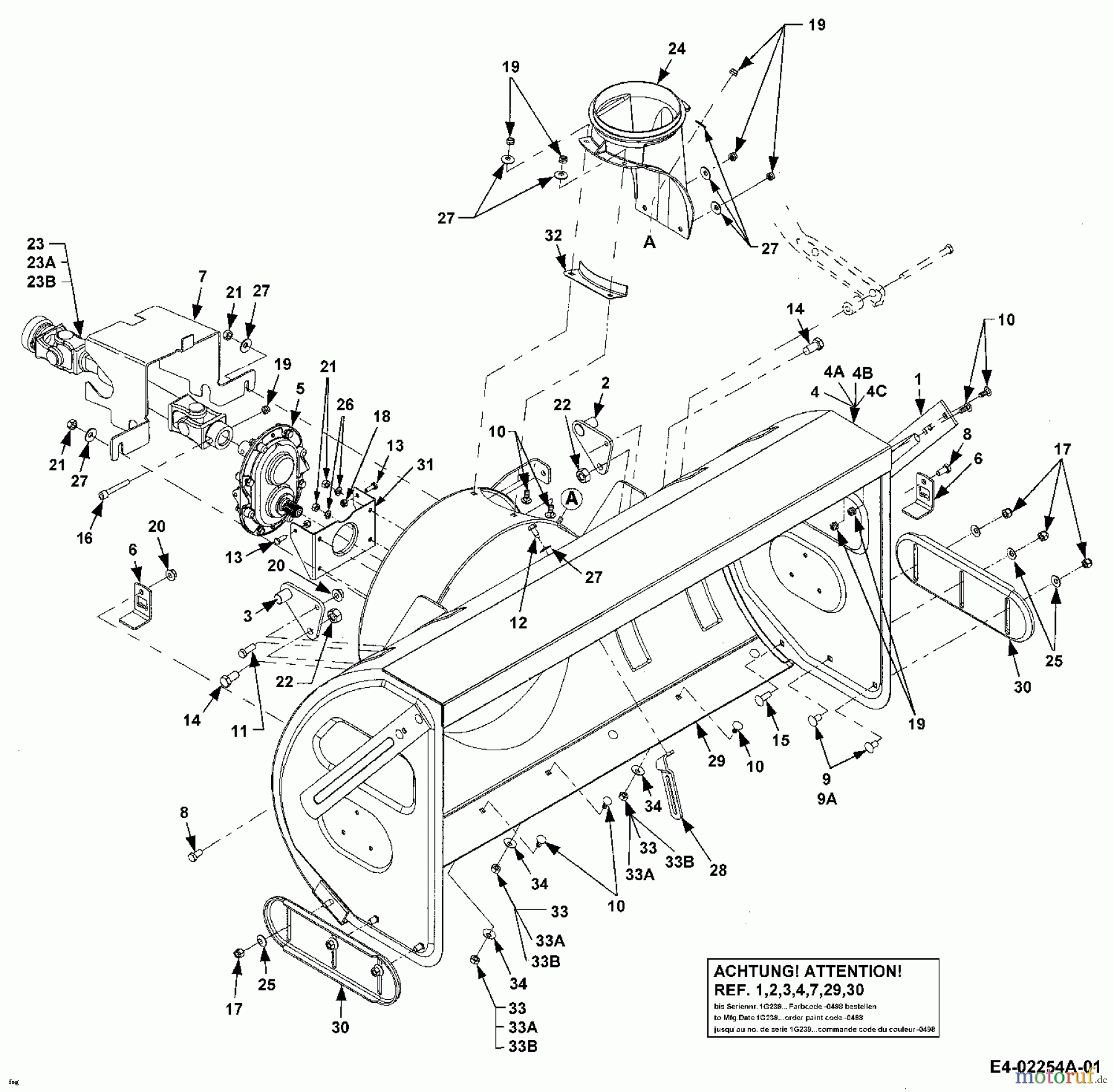 MTD Zubehör Zubehör Garten- und Rasentraktoren Schneefräsen für CC 3000 SD Serie 190-353-100 (2002) Fräsgehäuse, Gelenkwelle