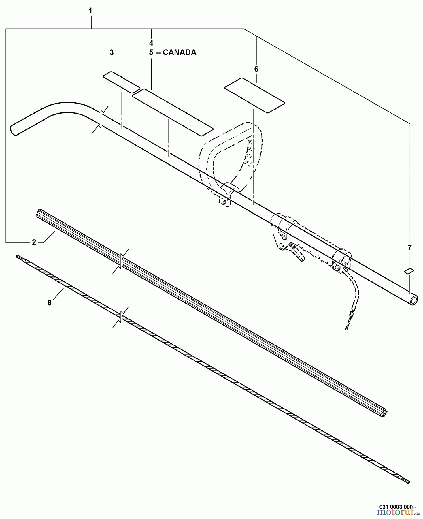  Echo Trimmer, Faden / Bürste GT-201 - Echo String Trimmer, S/N:02001001 - 02999999 Main Pipe, Flexible Driveshaft