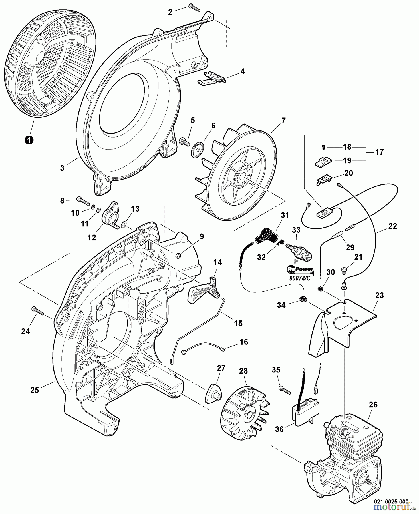  Echo Bläser / Sauger / Häcksler / Mulchgeräte	 PB-250LN - Echo Blower/Vacuums, S/N: P34811001001 - P34811999999 Fan Cover, Ignition, Throttle Control  S/N: P34811001001 - P34811150000