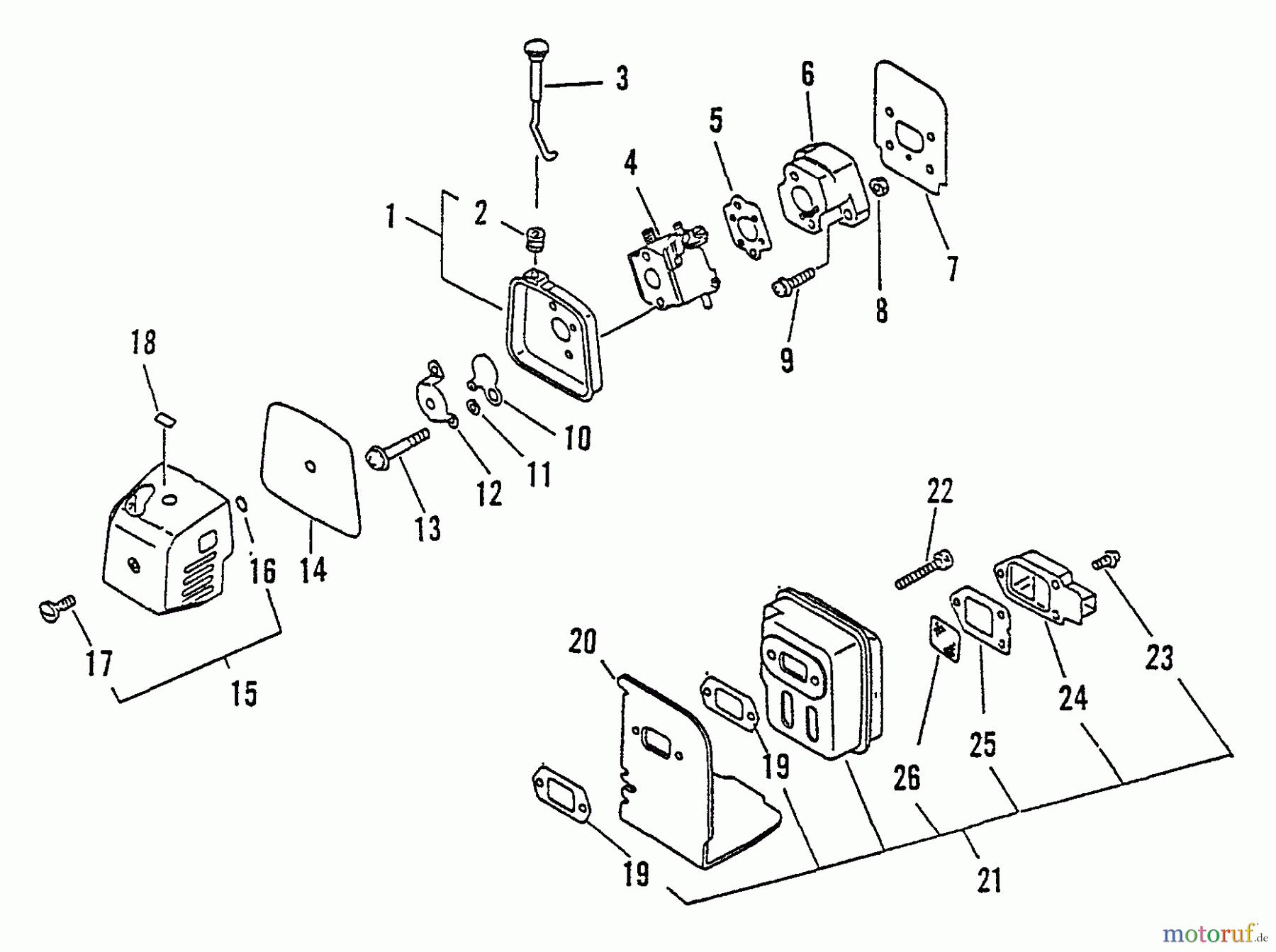 Echo Trimmer, Faden / Bürste SRM-2301 - Echo String Trimmer, S/N:0031001 - 9999999 Intake, Exhaust, Air Cleaner