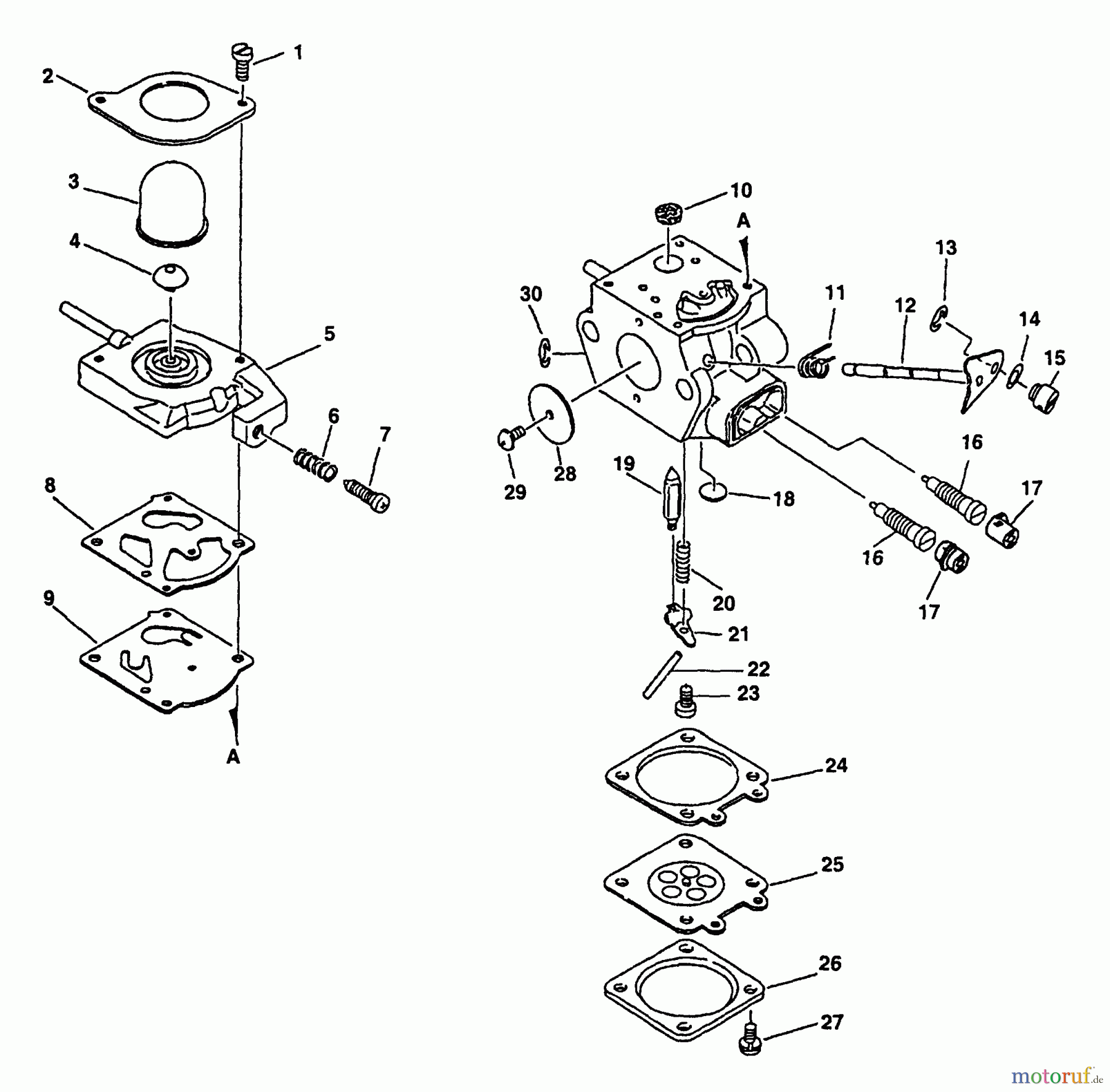 Echo Trimmer, Faden / Bürste SRM-2400 - Echo String Trimmer (Type 1) Carburetor S/N: 161629_Up