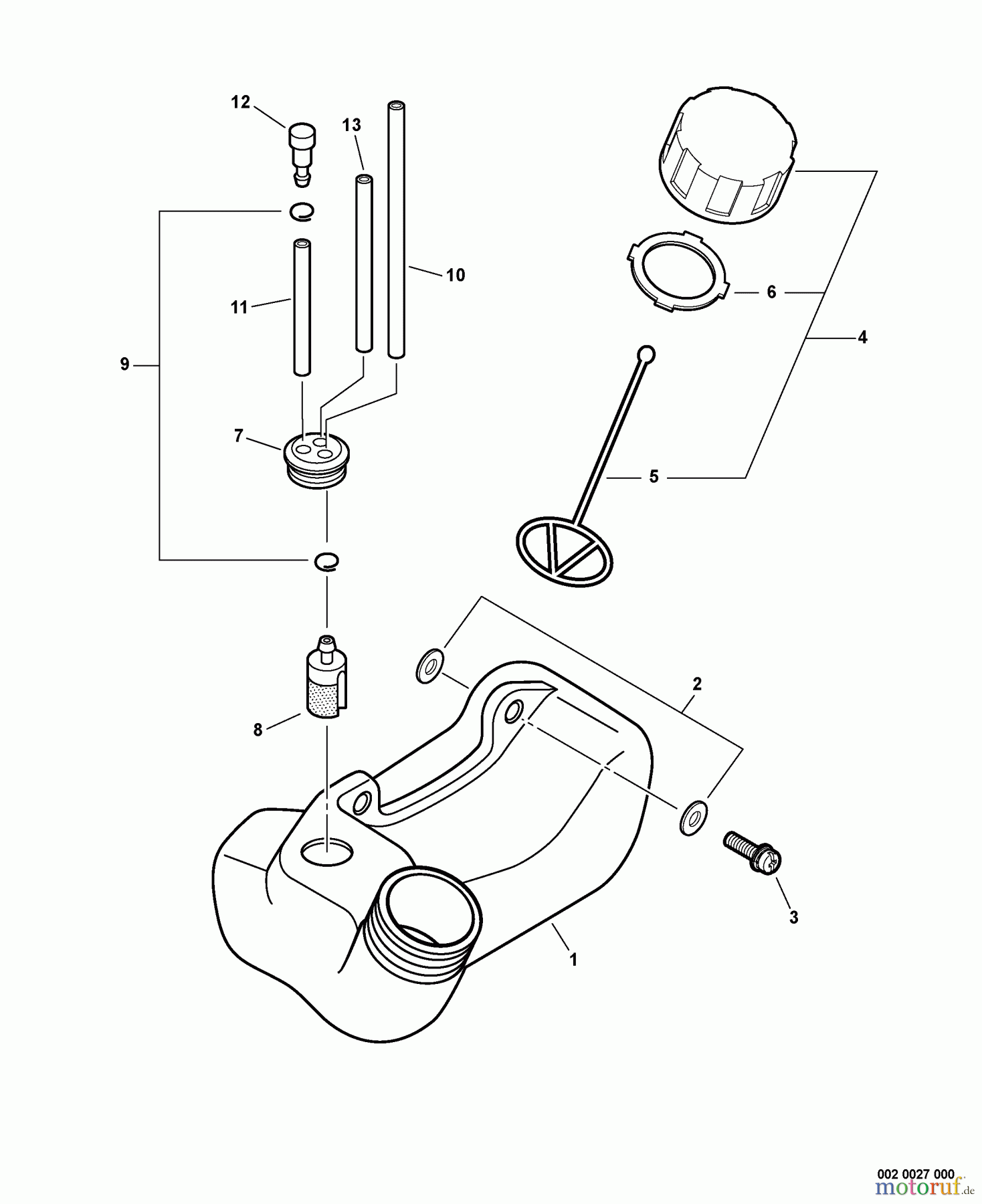  Echo Trimmer, Faden / Bürste SRM-251E - Echo String Trimmer, S/N:08001001 - 08999999 Fuel System