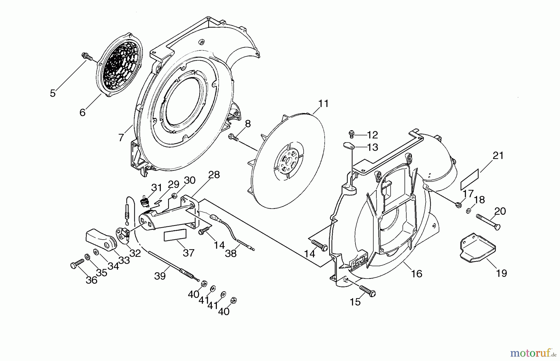  Echo Bläser / Sauger / Häcksler / Mulchgeräte	 PB-400E - Echo Back Pack Blower, Type 2E S/N 509501 - 999999 Fan Case