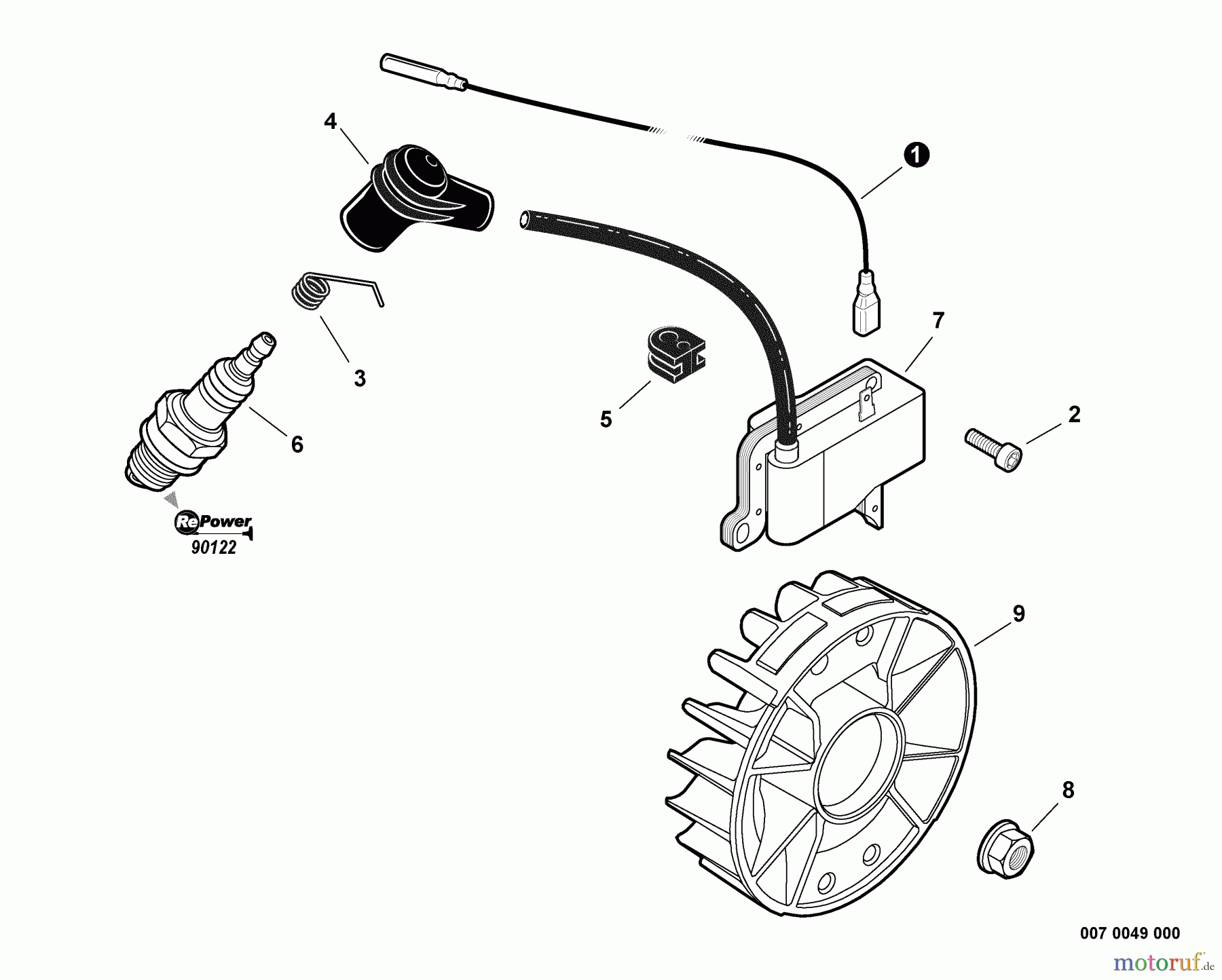  Echo Bläser / Sauger / Häcksler / Mulchgeräte	 PB-770H - Echo Back Pack Blower, S/N: P02912001001 - P02912999999 Ignition