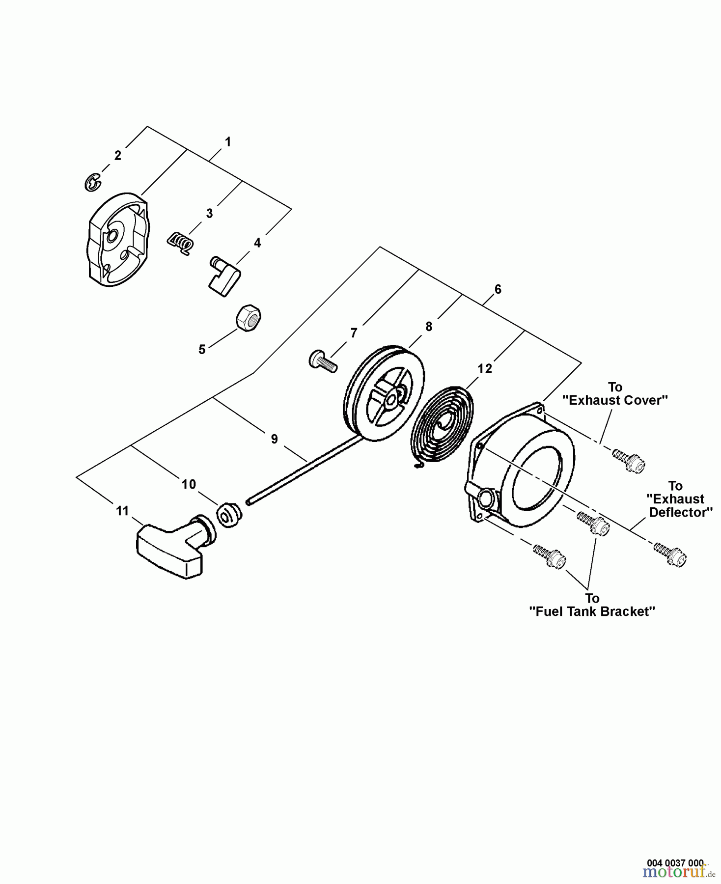 Echo Bohrer / Erdbohrer EA-500 - Echo Earth Auger, S/N: E03004001001 - E03004999999 Starter