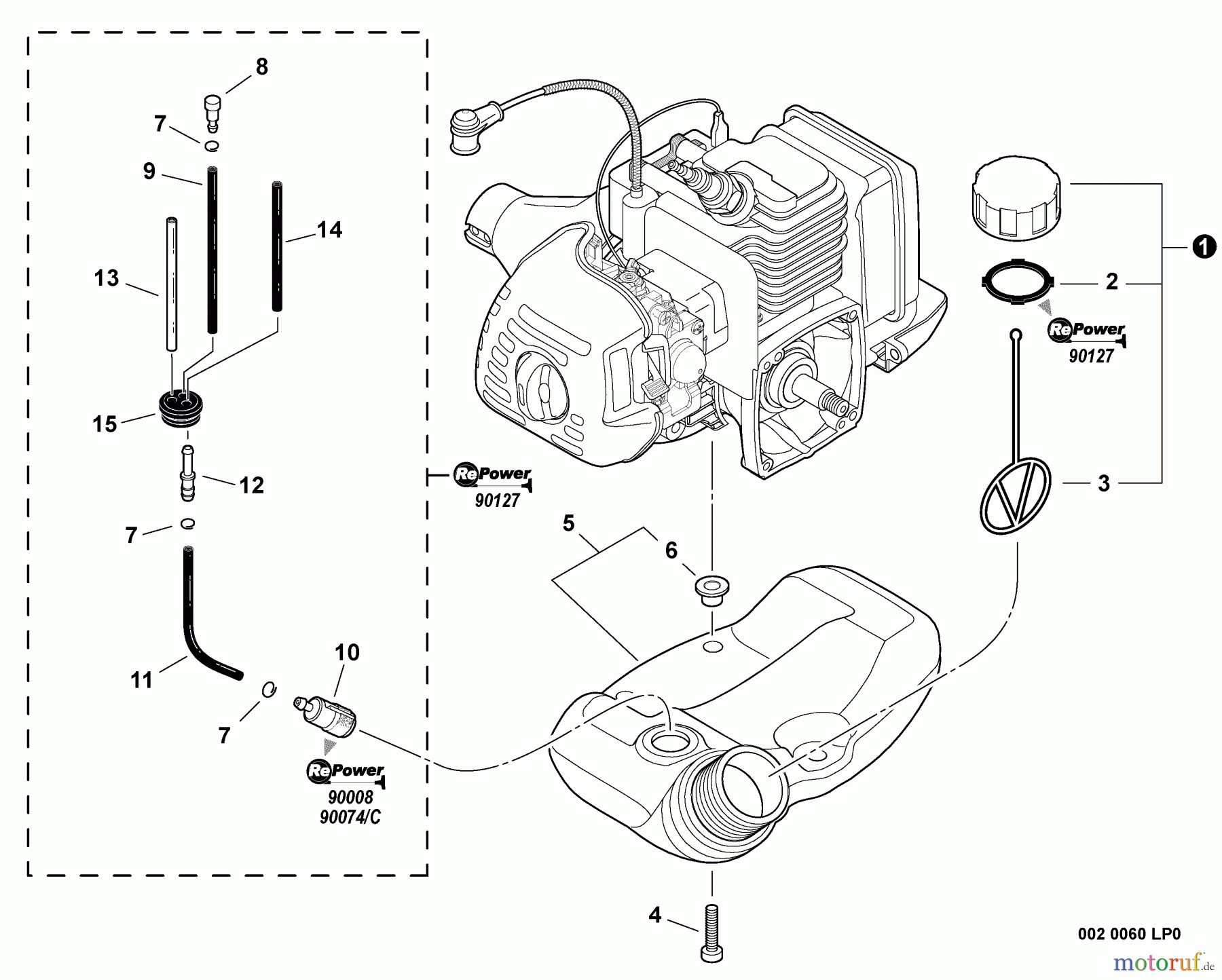  Echo Kantenschneider PE-225 - Echo Edger, S/N: S78813001001 - S78813999999 Fuel System  S/N: S78813002002 - S78813999999