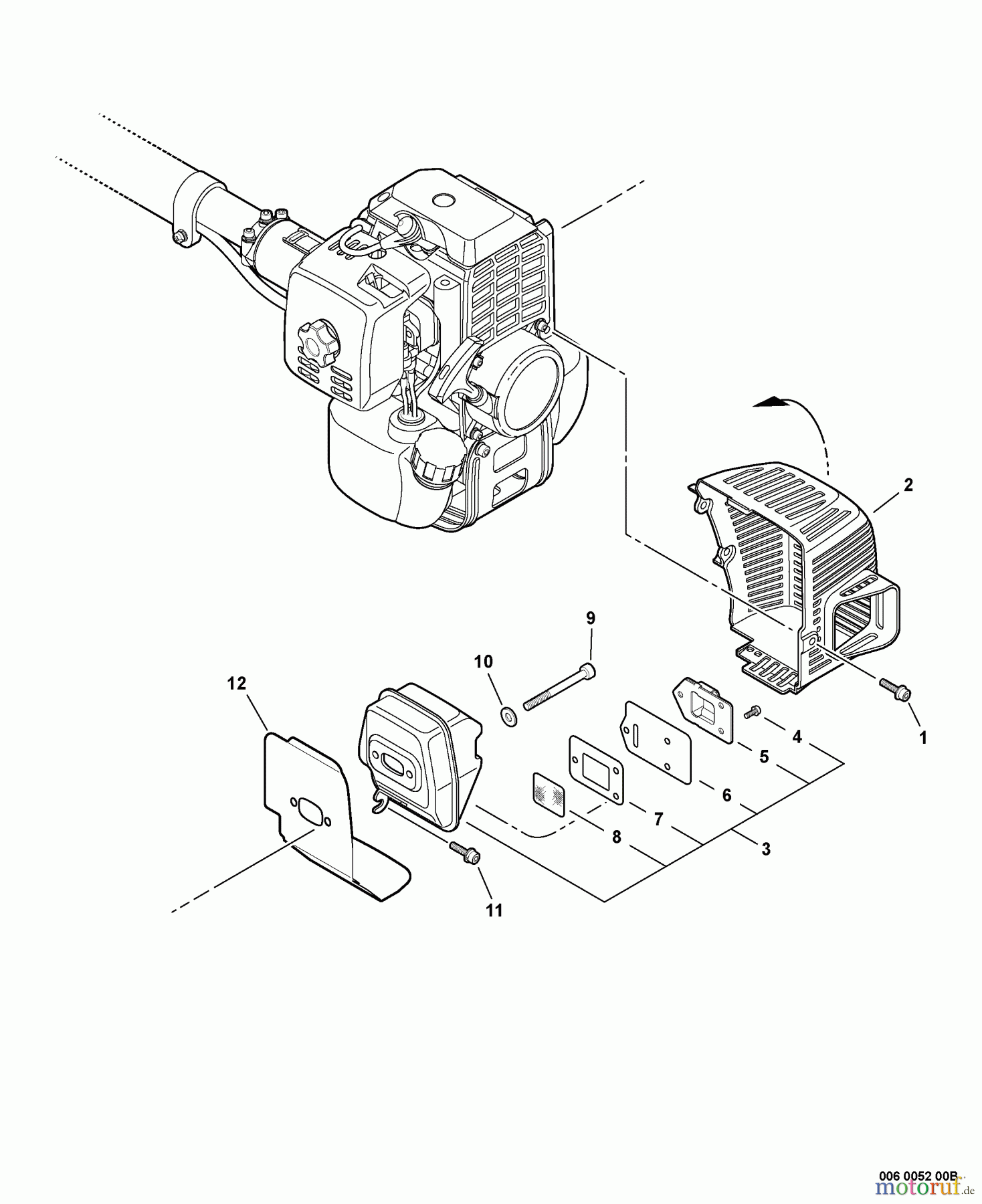  Echo Trimmer, Faden / Bürste SRM-311S - Echo String Trimmer, S/N:S67011001001 - S67011999999 Exhaust