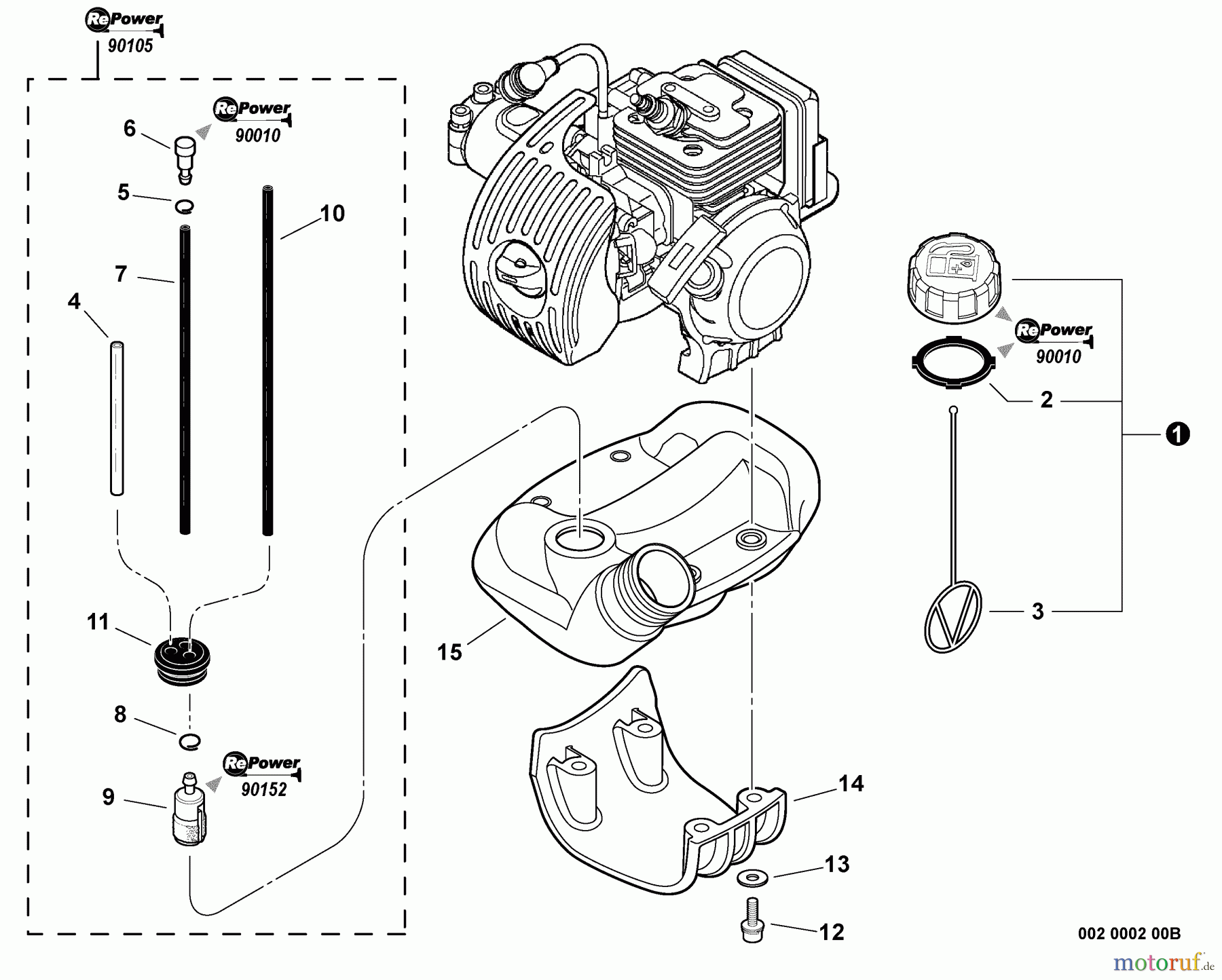  Echo Trimmer, Faden / Bürste SRM-265T - Echo String Trimmer, S/N: S70511001001 - S70511999999 Fuel System