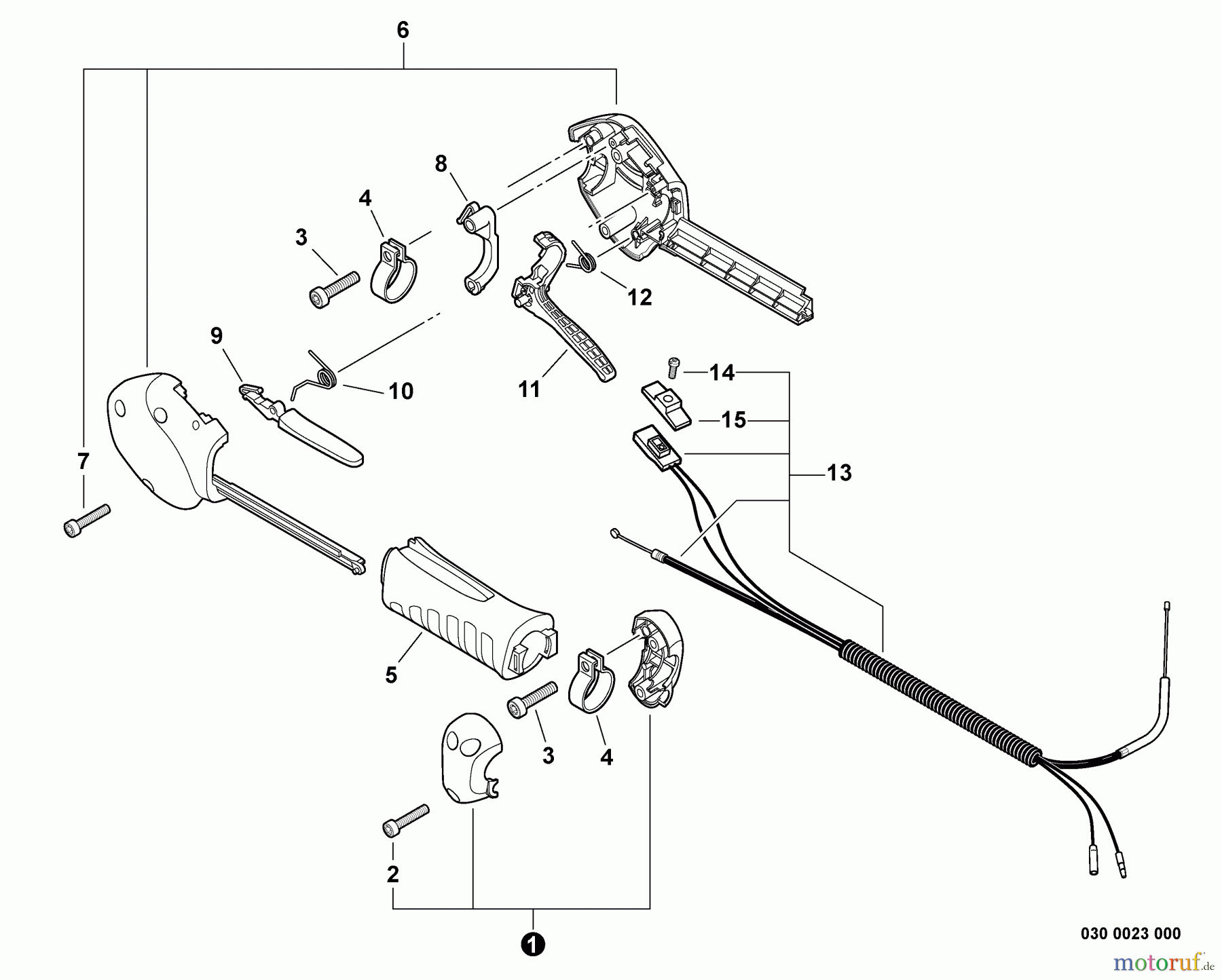  Echo Trimmer, Faden / Bürste SRM-266 - Echo String Trimmer, S/N: T42011001001 - T42011999999 Control Handle, Control Cable Assembly  S/N: T42011001001 - T42011003551