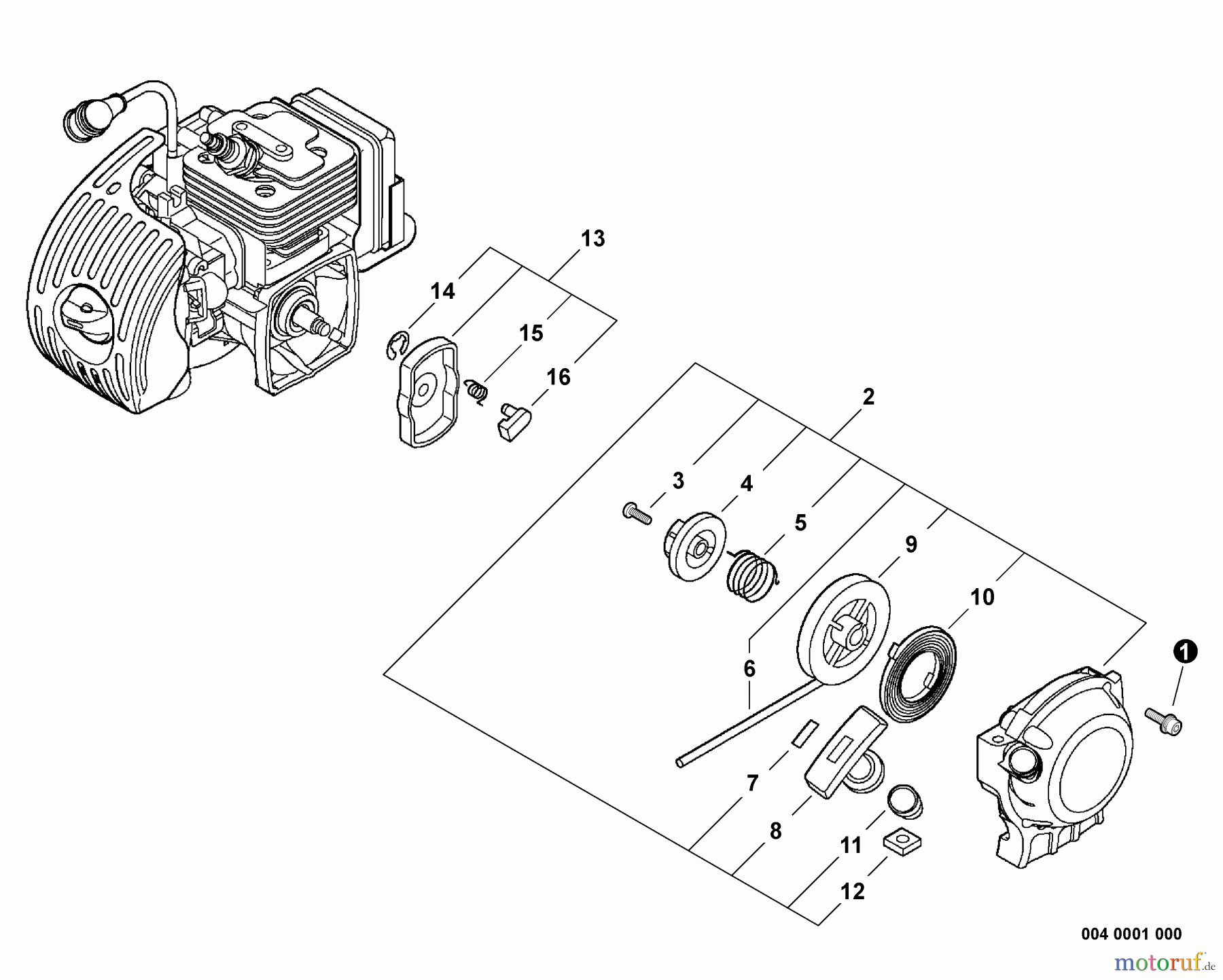  Echo Trimmer, Faden / Bürste SRM-266 - Echo String Trimmer, S/N: T42011001001 - T42011999999 Starter -- i-30