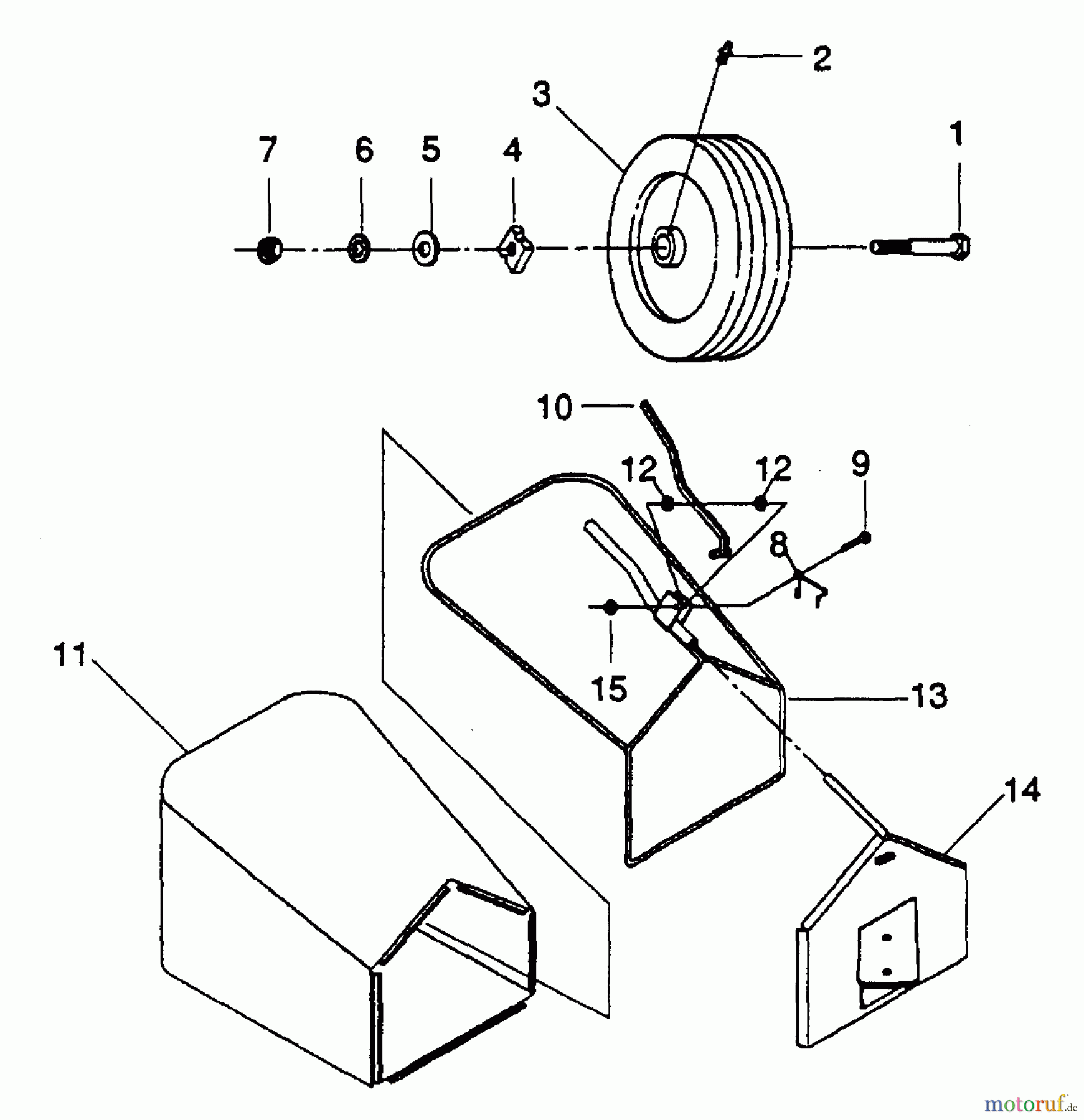  Echo Rasenmäher LMC-212 - Echo Walk-Behind Lawn Mower Wheels, Bagger Asy