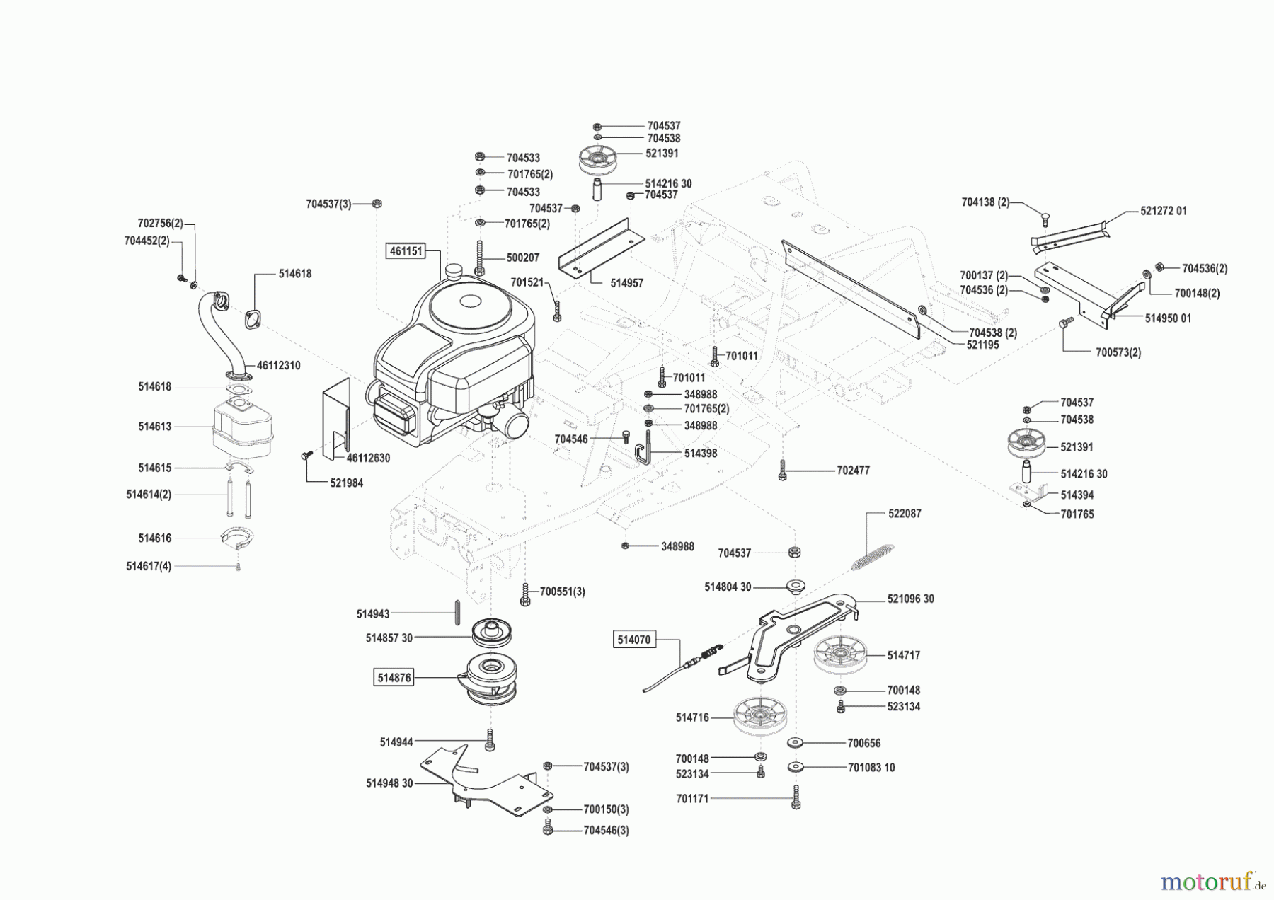  Powerline Gartentechnik Rasentraktor T 13-102 SP-H 09/2003 - 04/2004 Seite 4