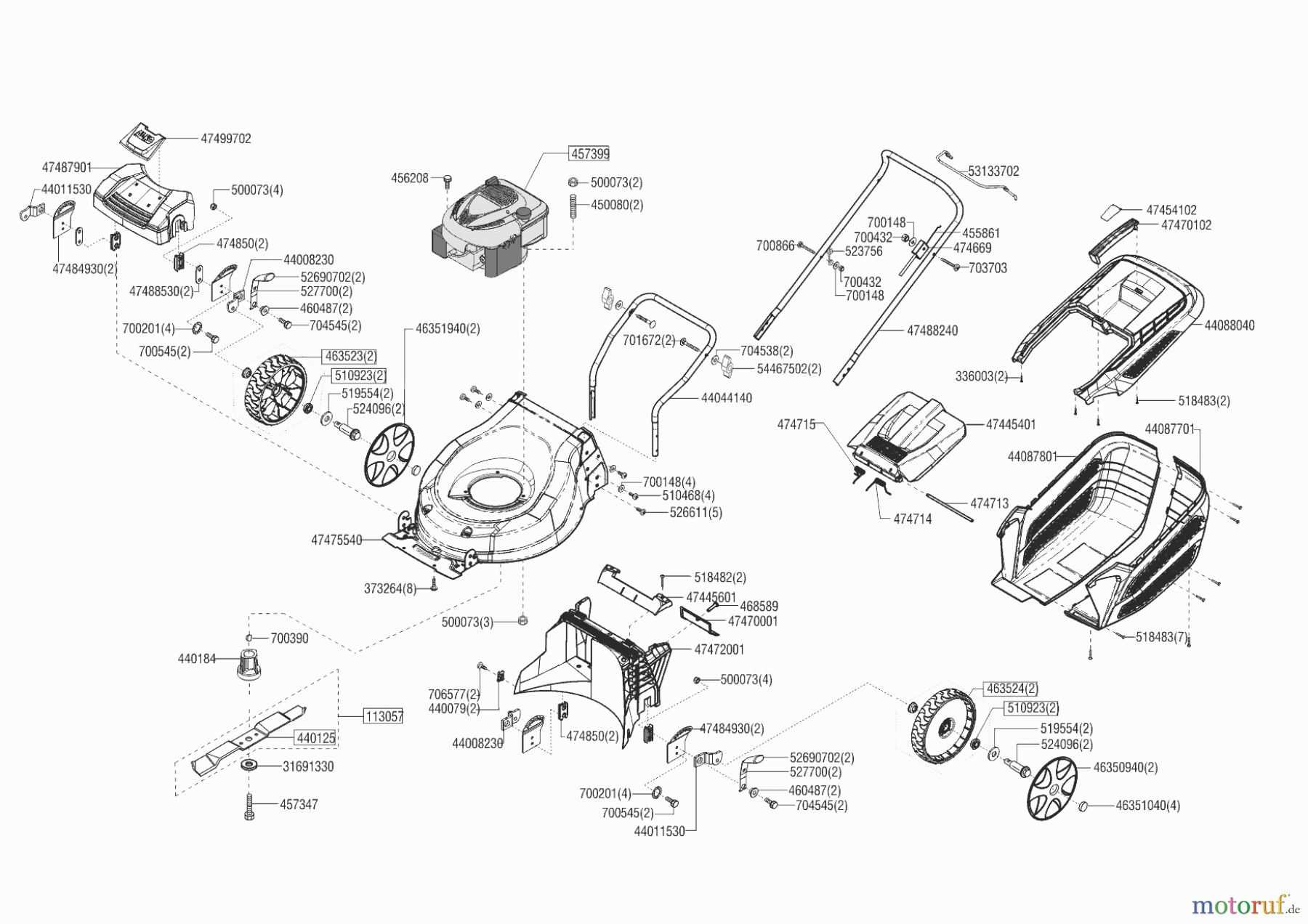  AL-KO Gartentechnik Benzinrasenmäher 46.8 P-A HIGHLINE  ab 03/2018 Seite 1