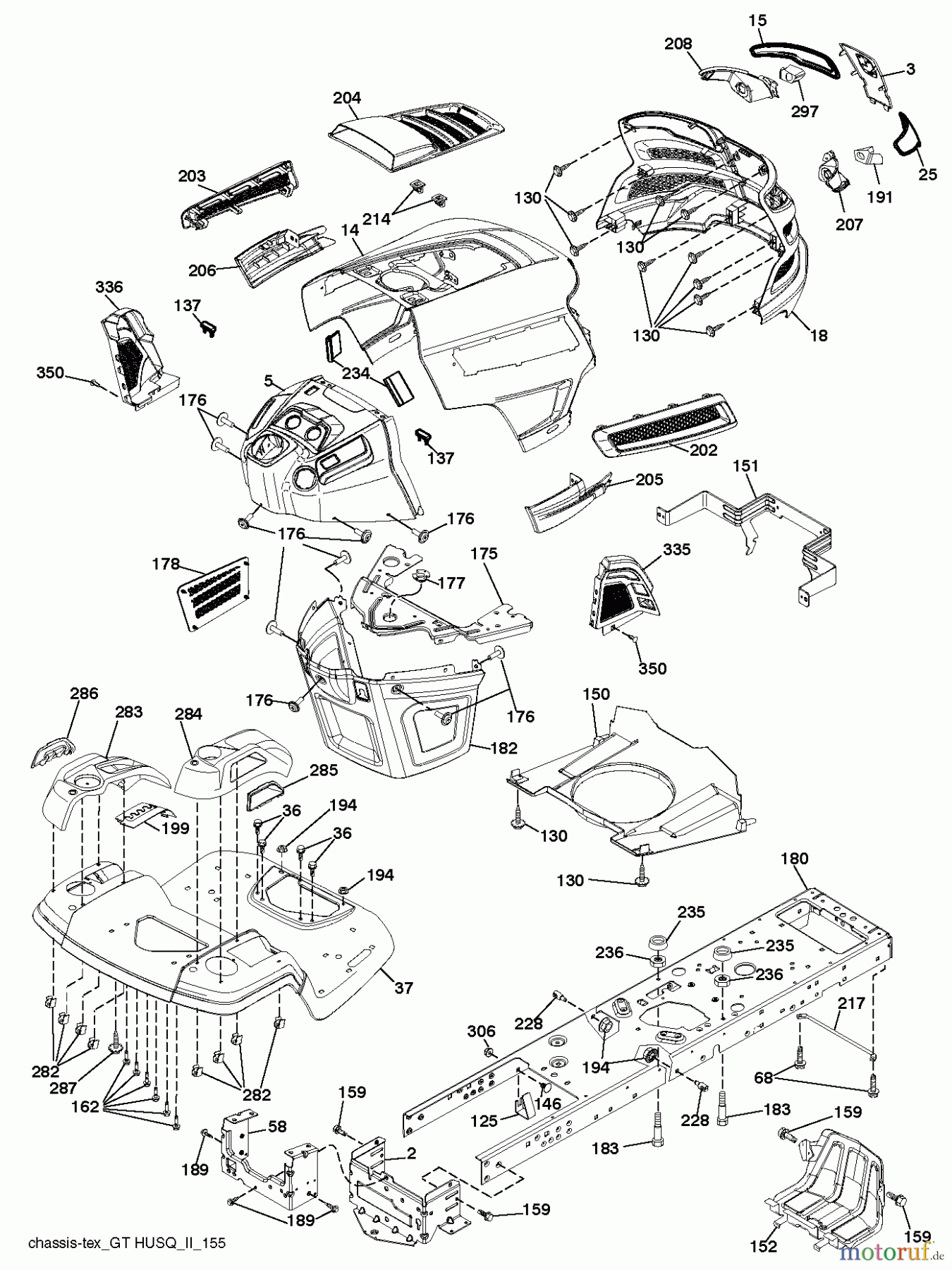  Husqvarna Rasen und Garten Traktoren YT42XLS (96048006400) - Husqvarna Yard Tractor (2013-09) CHASSIS ENCLOSURES