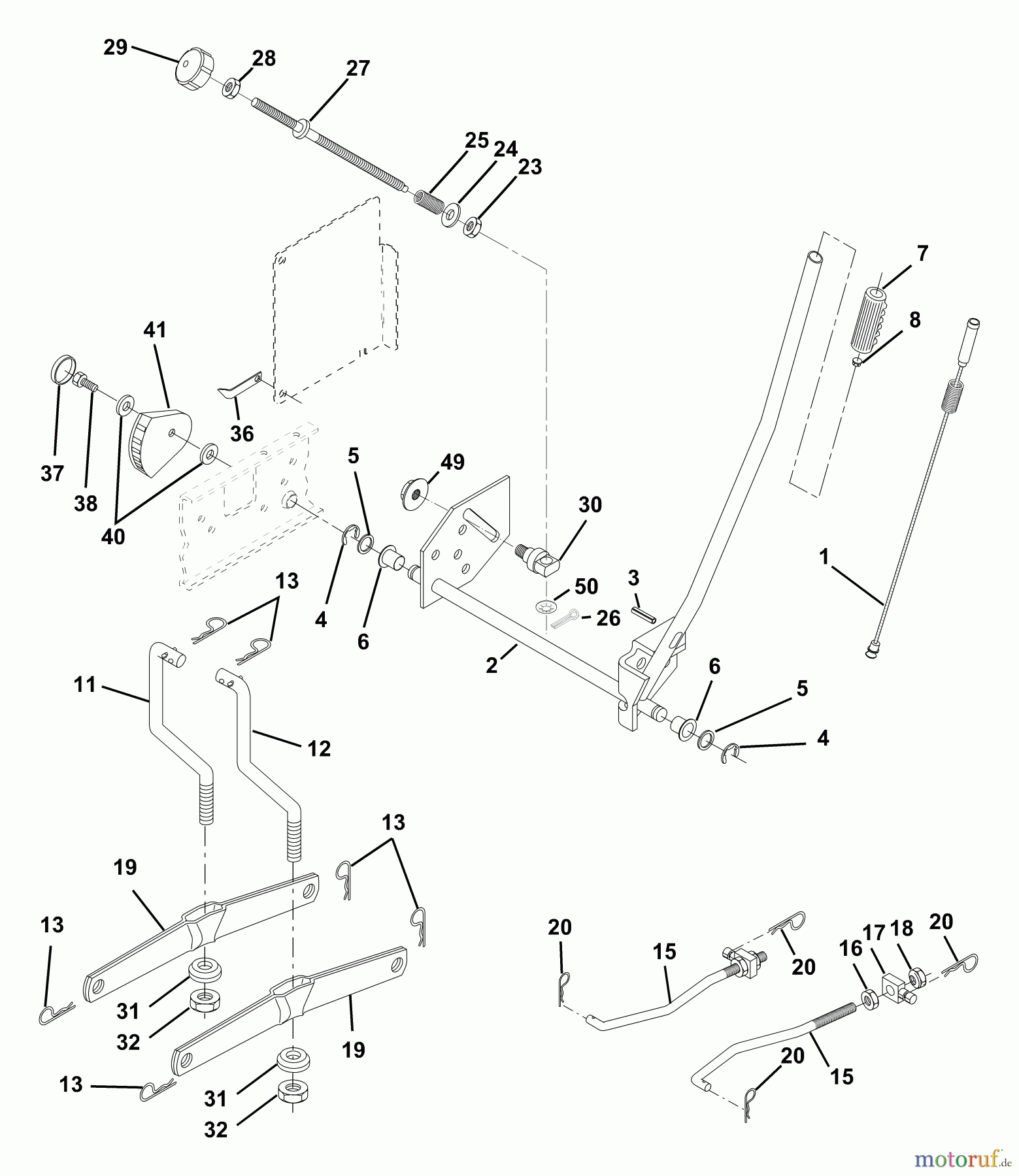 Husqvarna Rasen und Garten Traktoren YTH 150 (954140007) (HCLTH150H) - Husqvarna Yard Tractor (1998-10 to 1999-02) Mower Lift