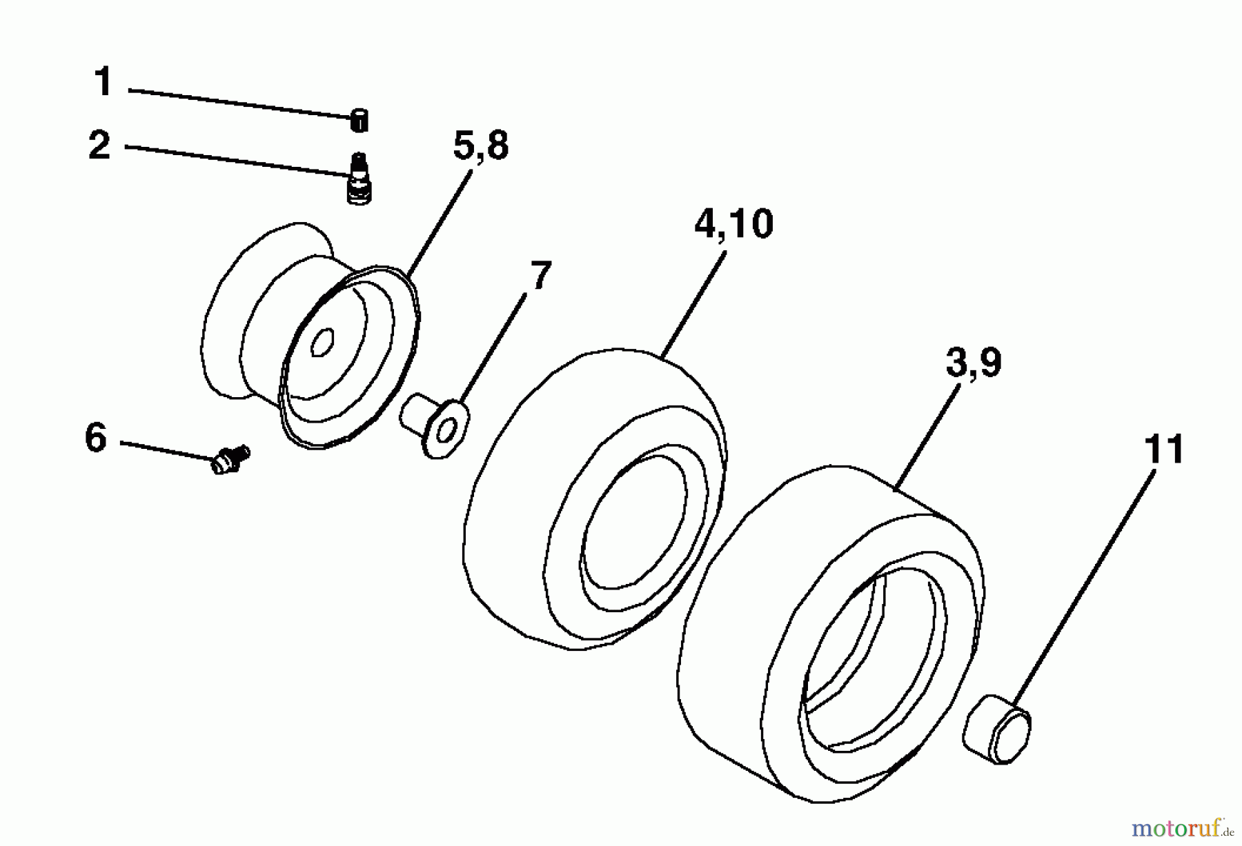  Husqvarna Rasen und Garten Traktoren YTH 180 (954140010H) - Husqvarna Yard Tractor (1999-03 & After) Wheels & Tires