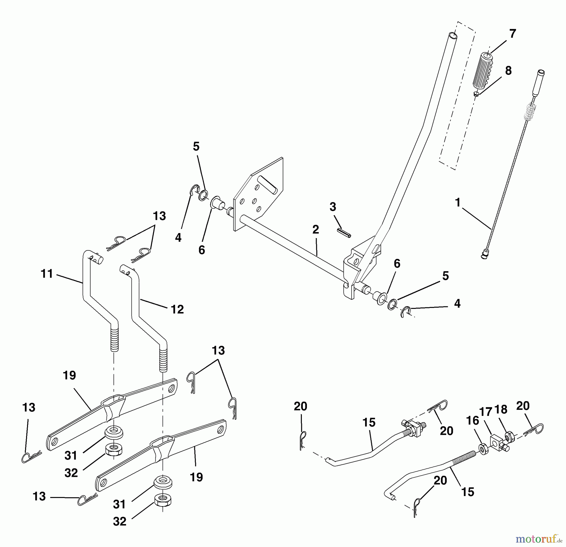 Husqvarna Rasen und Garten Traktoren LTH 1742A (954570376) - Husqvarna Lawn Tractor (2002-11 & After) Mower Lift
