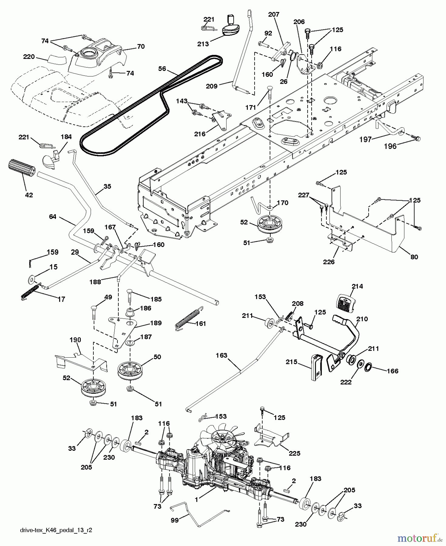  Husqvarna Rasen und Garten Traktoren YTH 184T (96041024700) - Husqvarna Yard Tractor (2011-12 & After) DRIVE