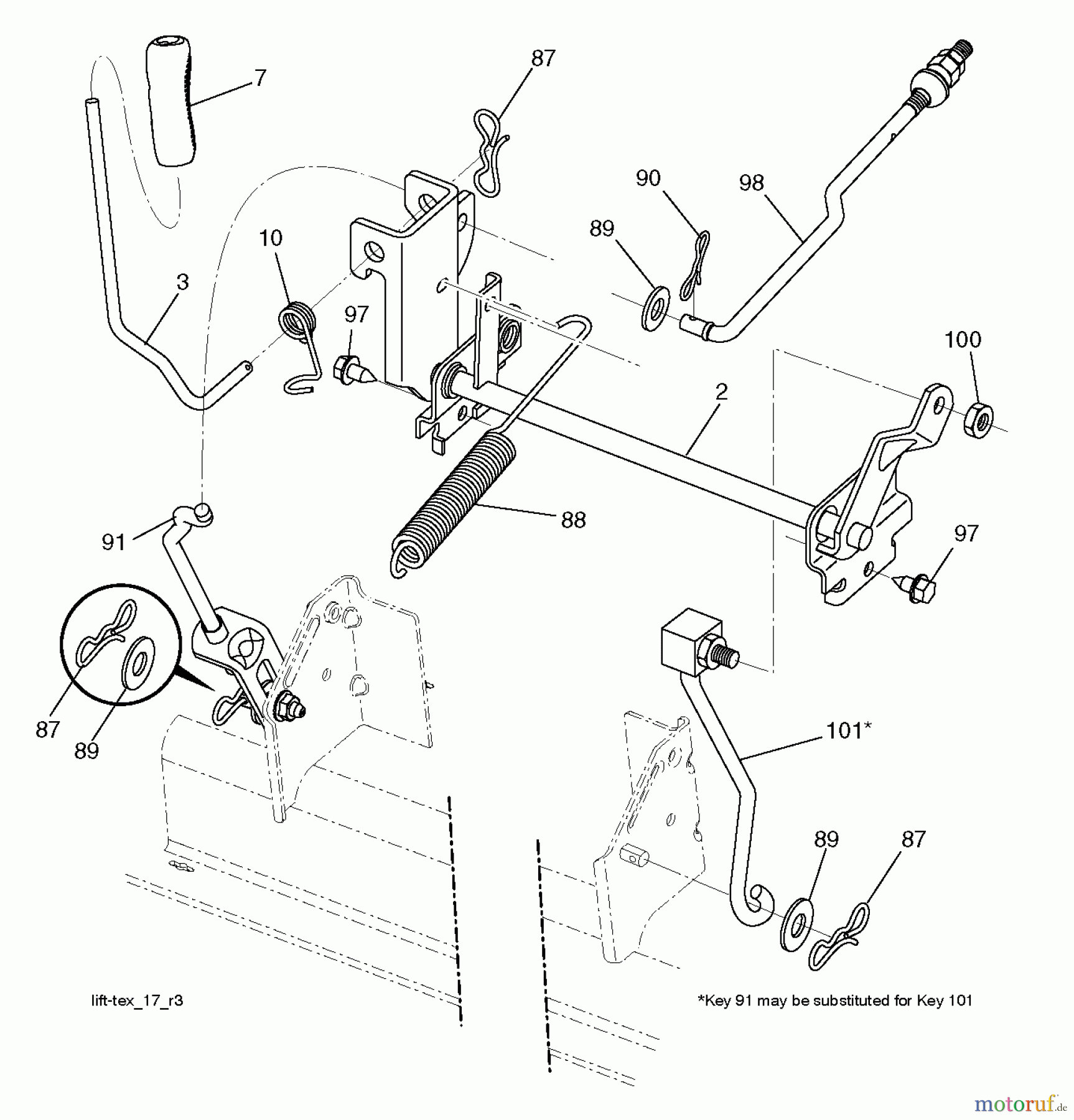Husqvarna Rasen und Garten Traktoren YTH 224T (96041030800) - Husqvarna Yard Tractor (2012-08 & After) MOWER LIFT LEVER