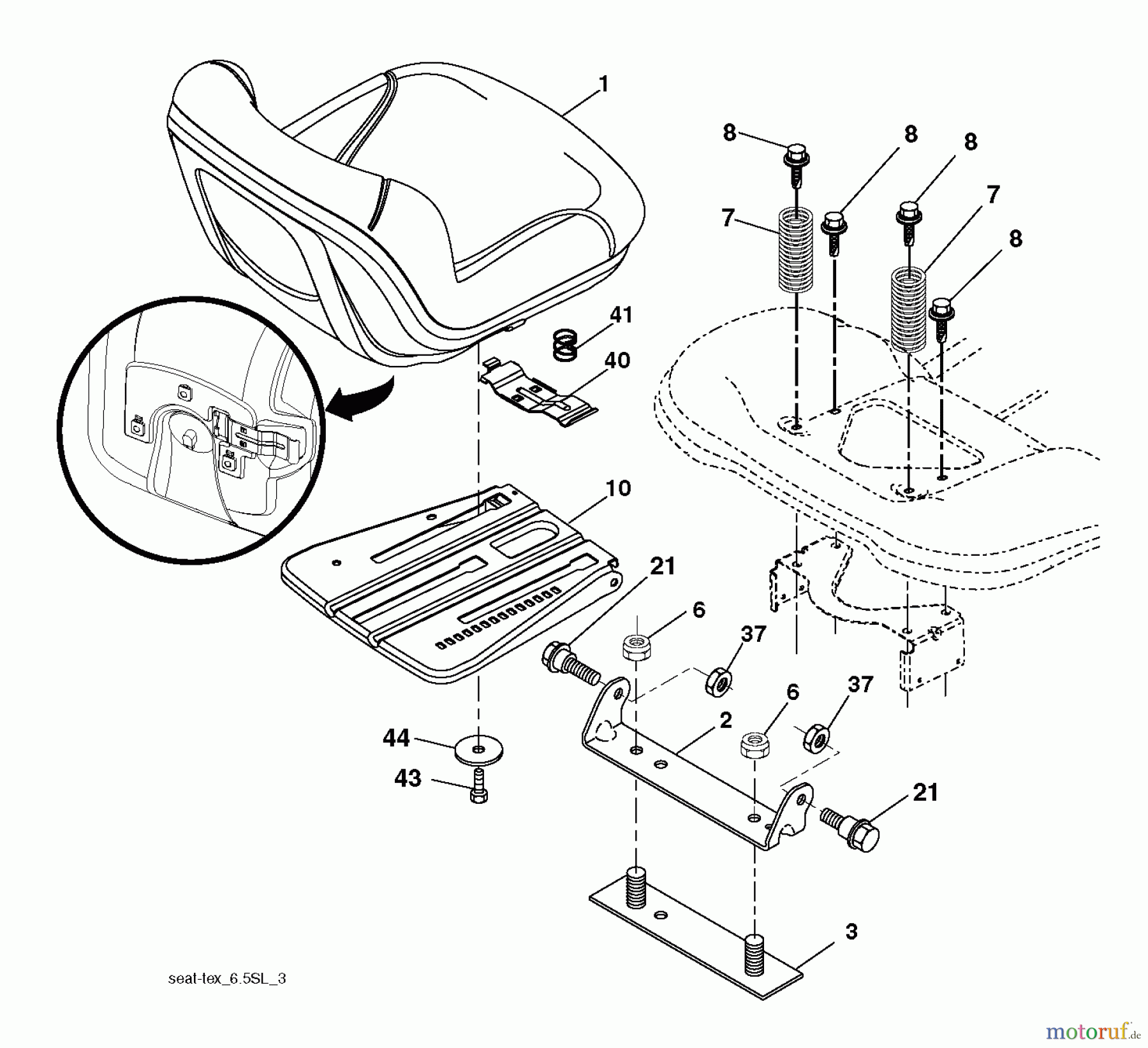  Husqvarna Rasen und Garten Traktoren YTH 22K46 (96048004100) - Husqvarna Yard Tractor (2012-10 & After) SEAT