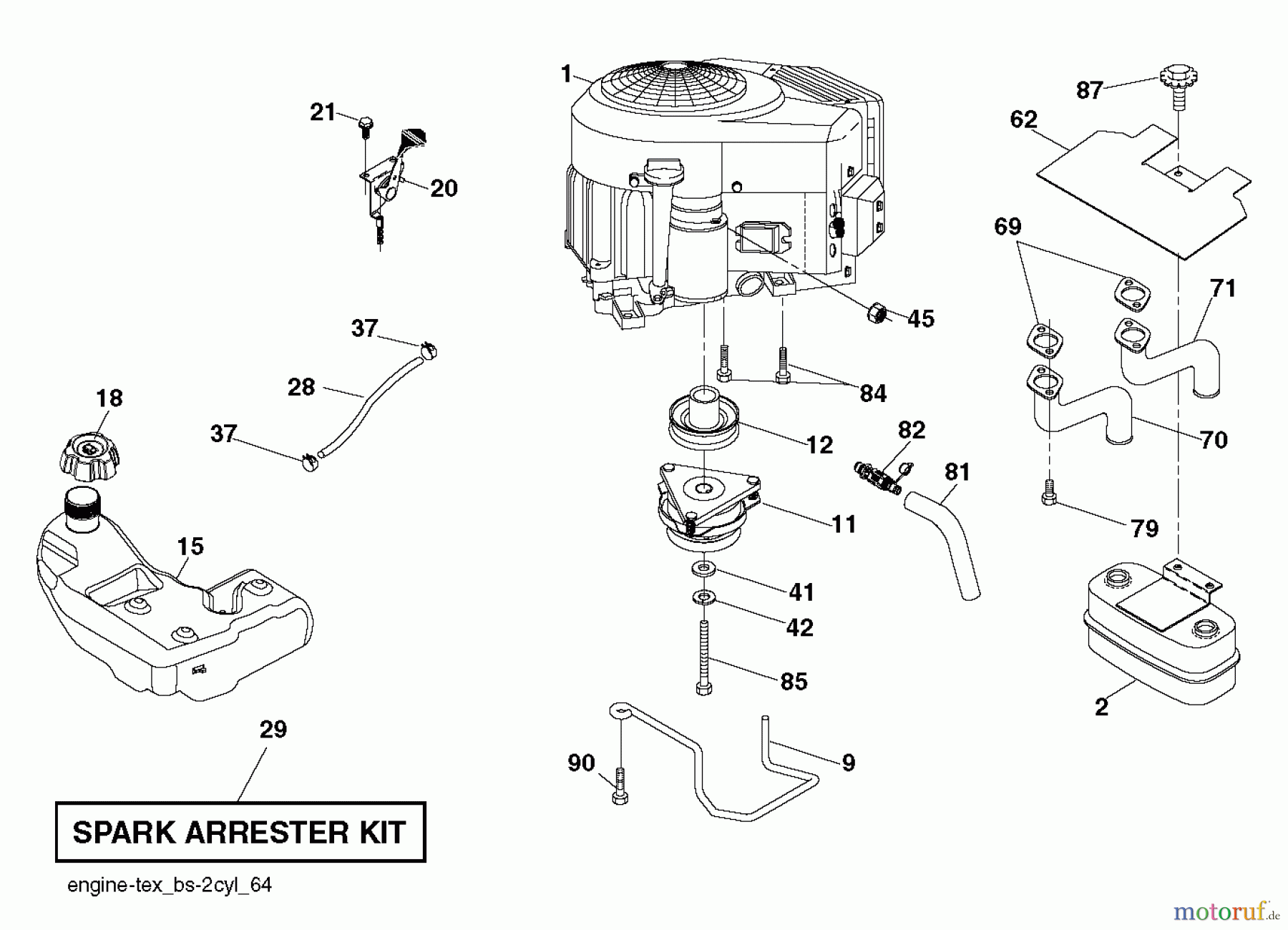  Husqvarna Rasen und Garten Traktoren YTH 2348 (289570) - Husqvarna Yard Tractor (2012-02 & After) ENGINE