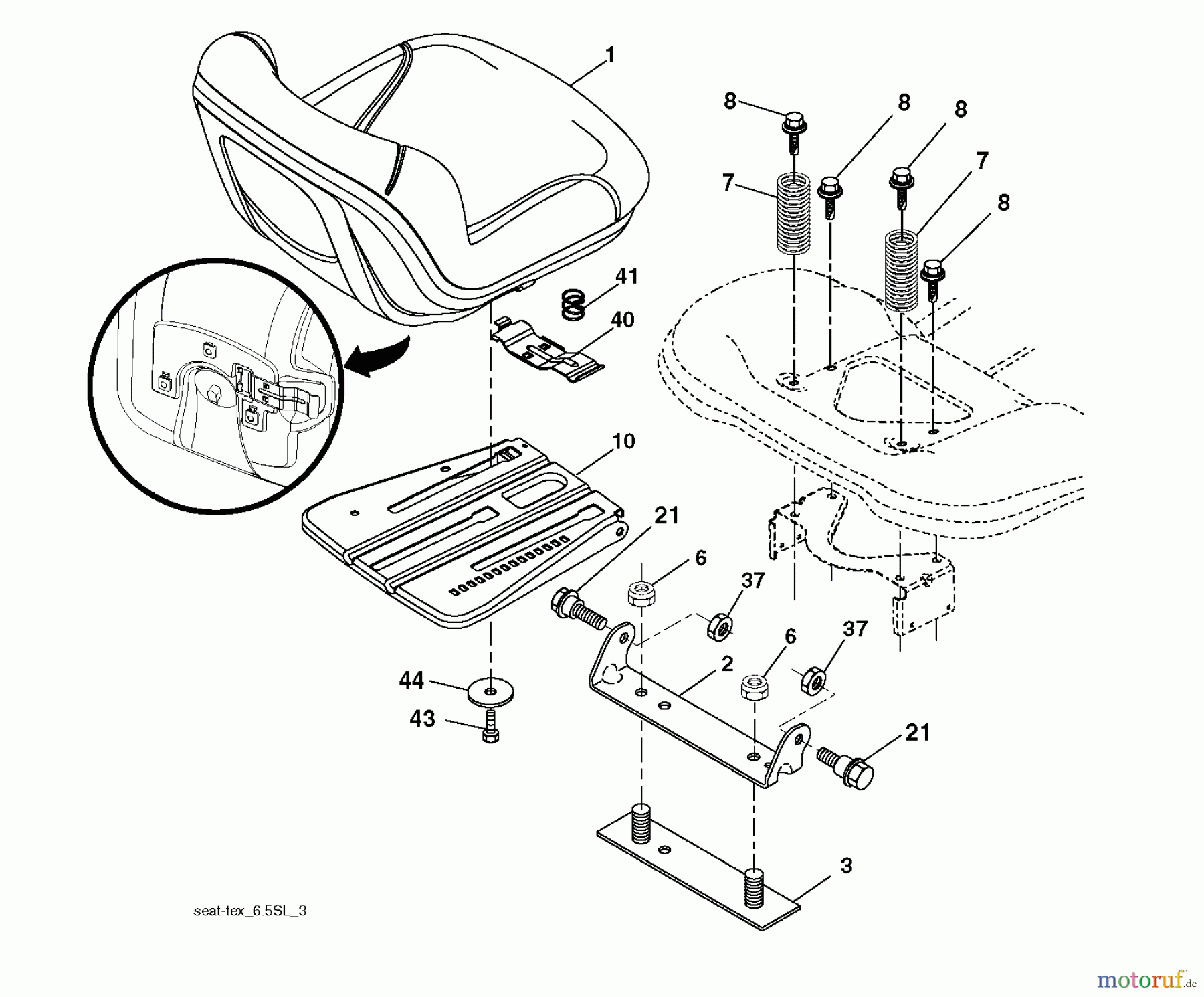 Husqvarna Rasen und Garten Traktoren YTH 2648TF (96041017402) - Husqvarna Yard Tractor (2011-02 & After) SEAT