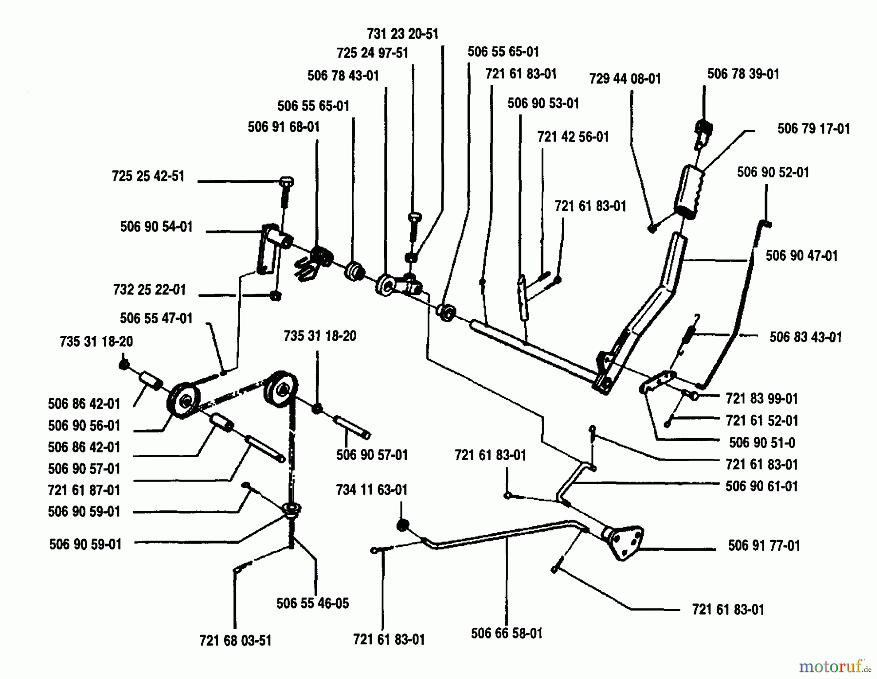  Husqvarna Reitermäher, Motor hinten Rider 970 12 - Husqvarna Swedish Rider (1993-05 to 1994-02) Lever Assembly