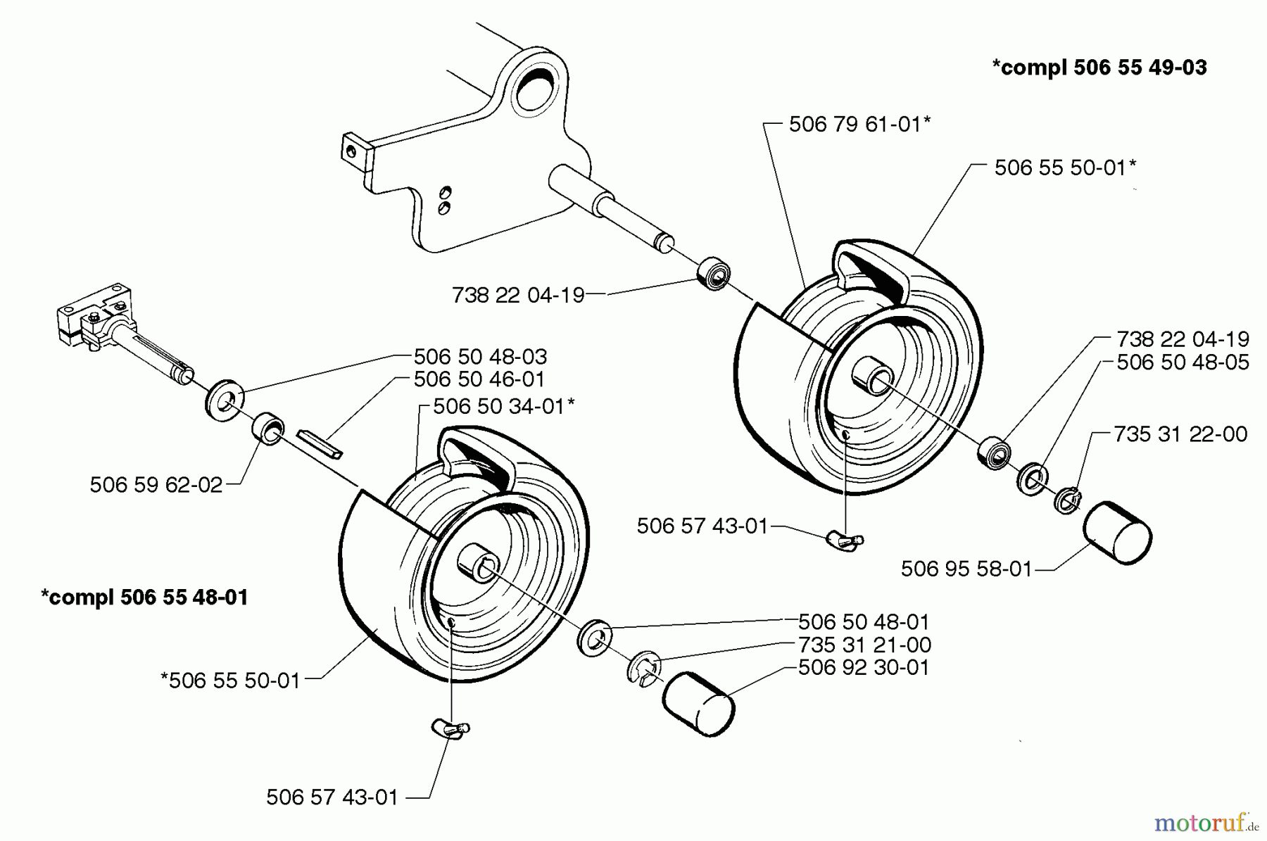  Husqvarna Reitermäher, Motor hinten Rider 970 HST - Husqvarna Swedish Rider (1997-02 & After) Wheel And Tire Assembly