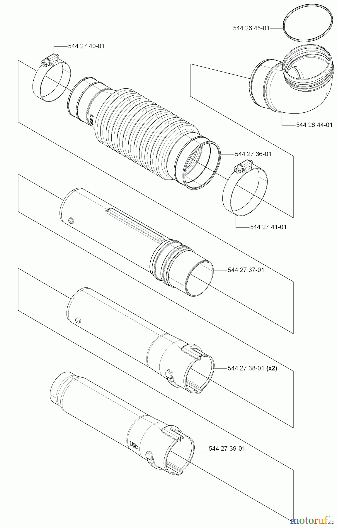  Husqvarna Bläser / Sauger / Häcksler / Mulchgeräte 170 BT - Husqvarna Backpack Blower (2006-03 to 2008-09) Blower Tube