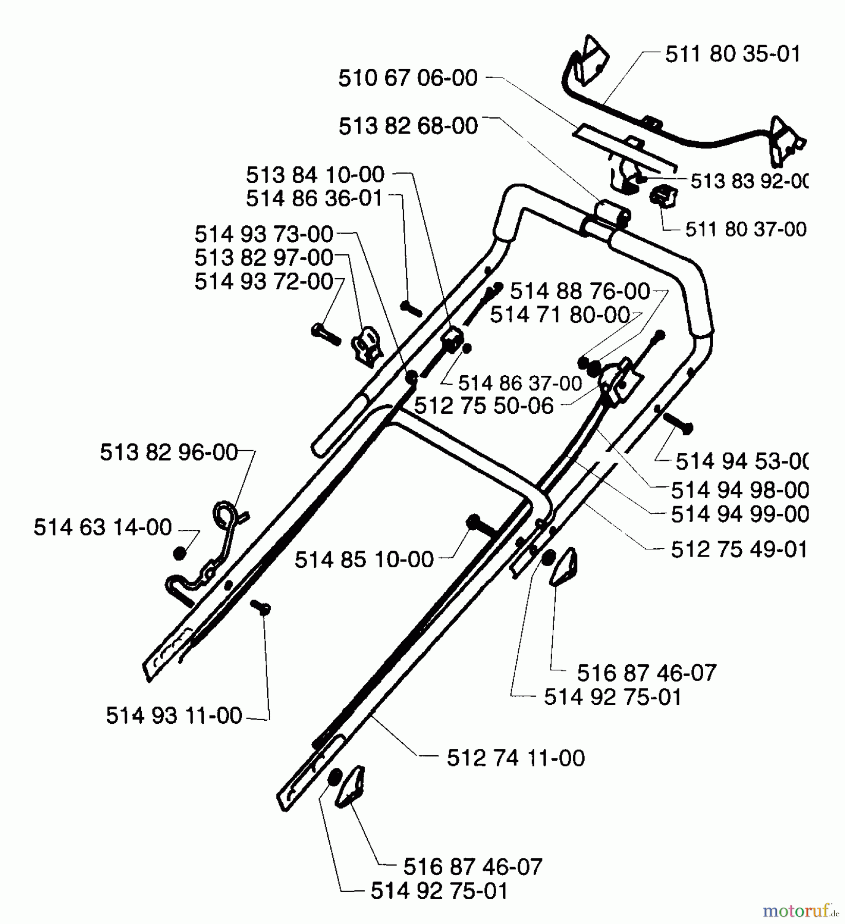  Husqvarna Rasenmäher Royal 43 S - Husqvarna Walk-Behind Mower (1997-04 & After) Handle Assembly